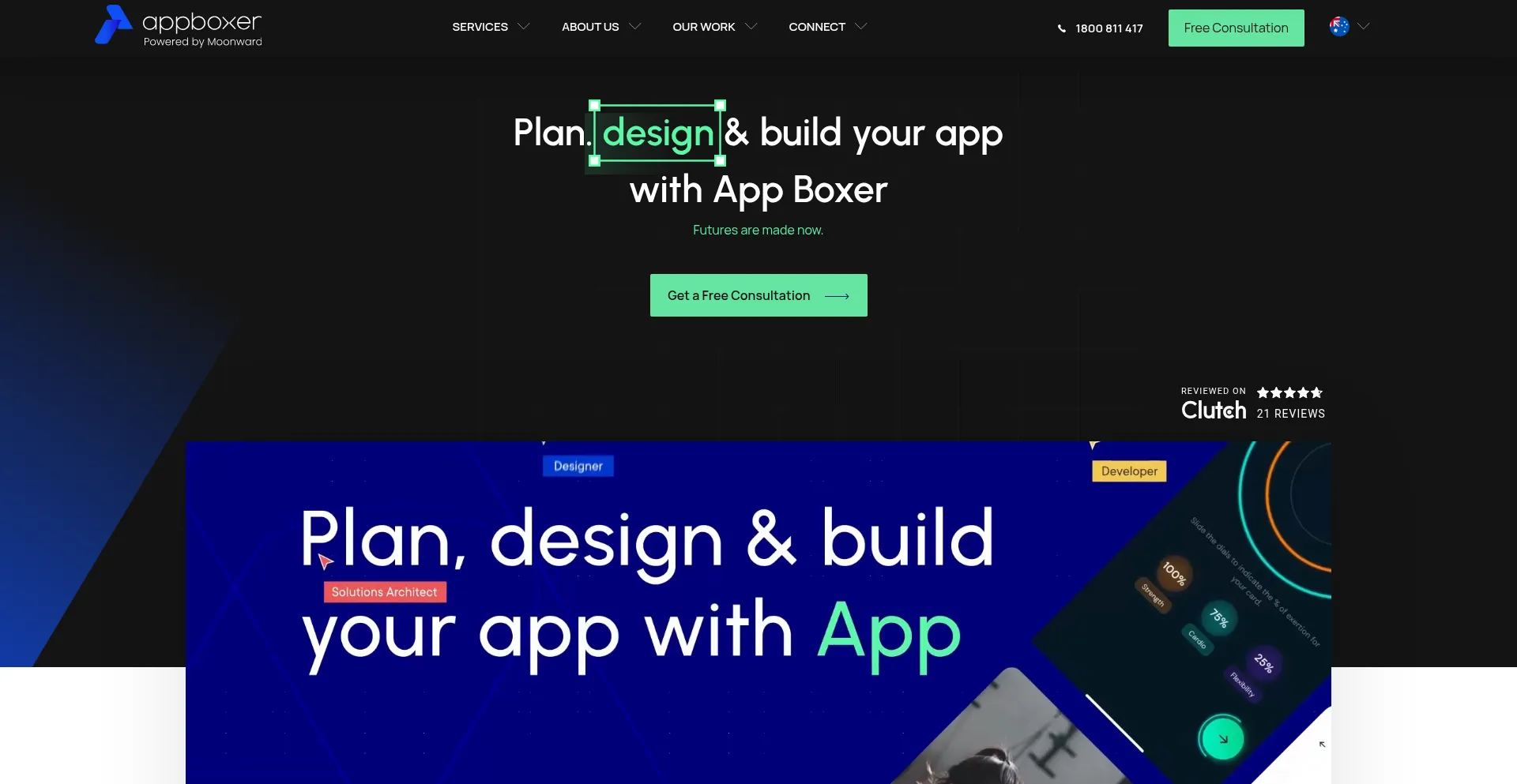 Website screenshot of Appboxer.com.au