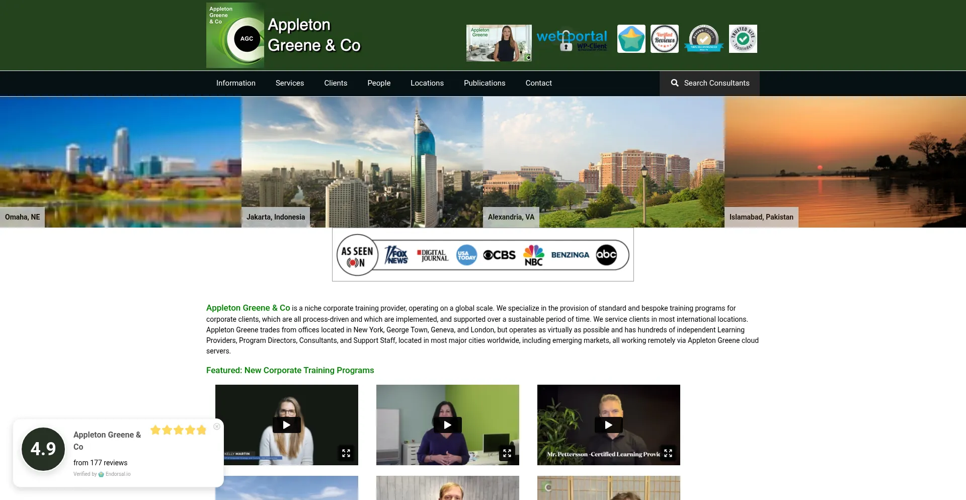 Website screenshot of Appletongreenely.com