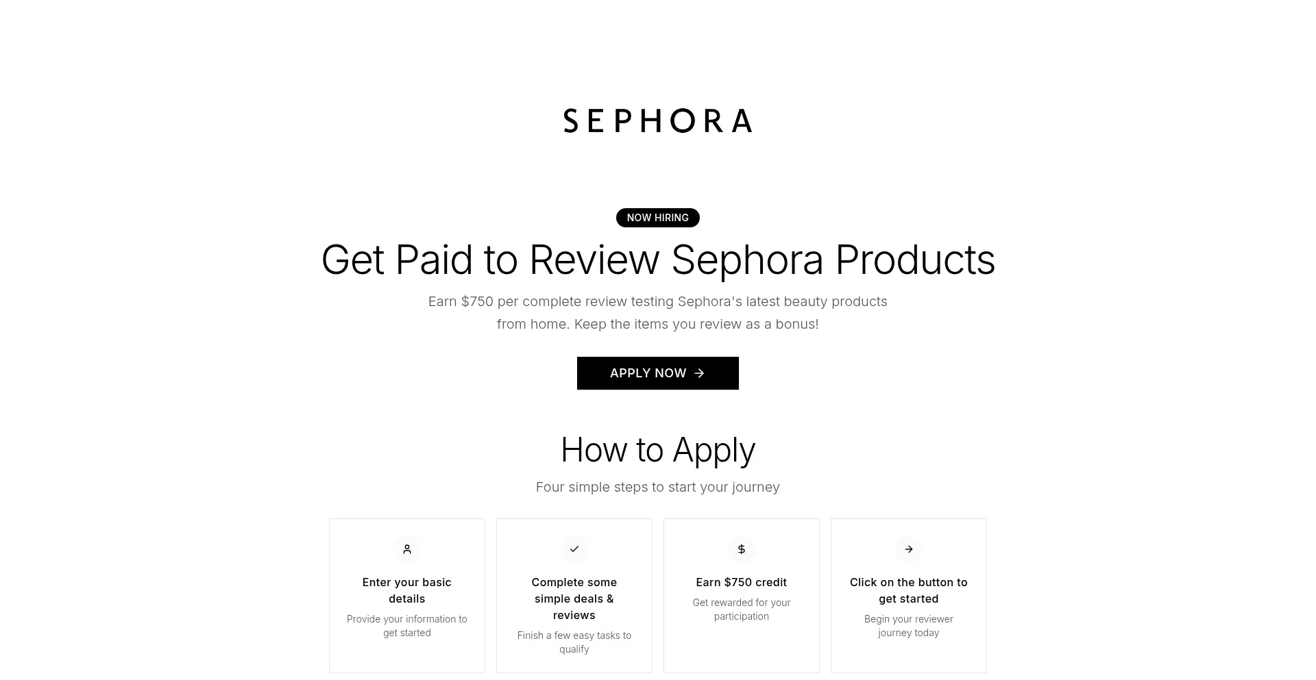 Website screenshot of Applyseph.com