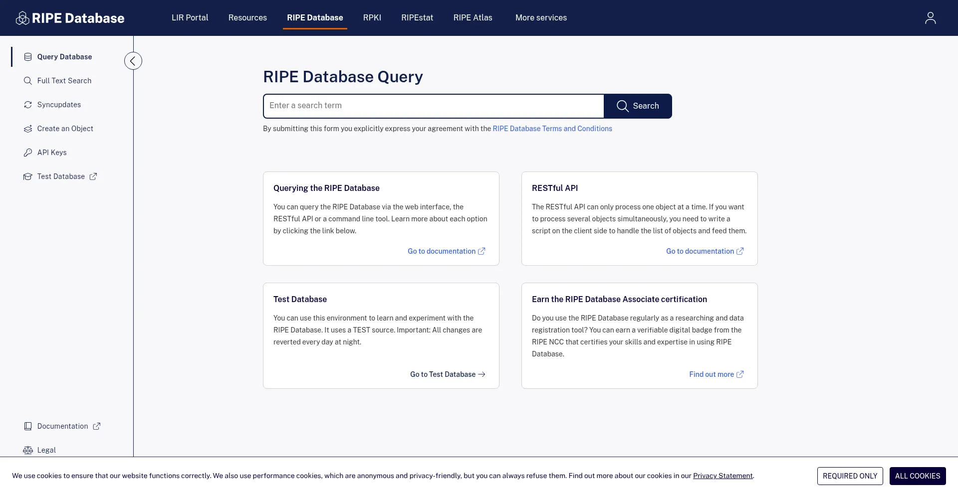 Apps.db.ripe.net