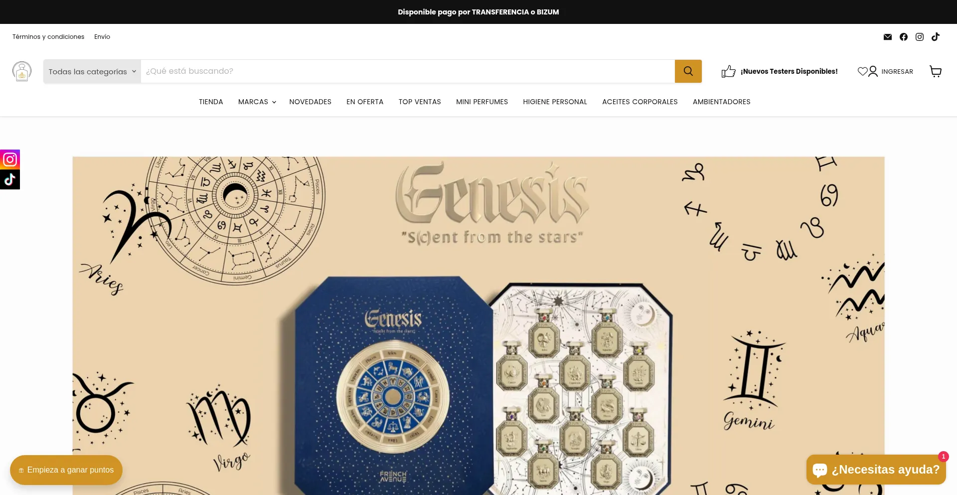 Website screenshot of Arabicparfums.com