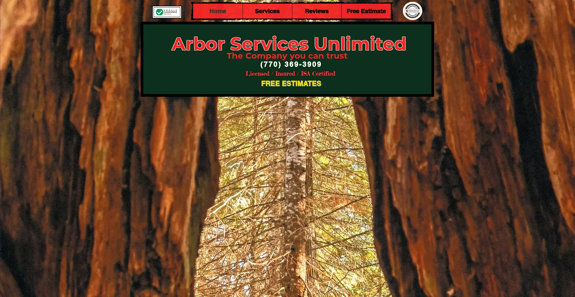 Website screenshot of Arborservicesunlimited.com