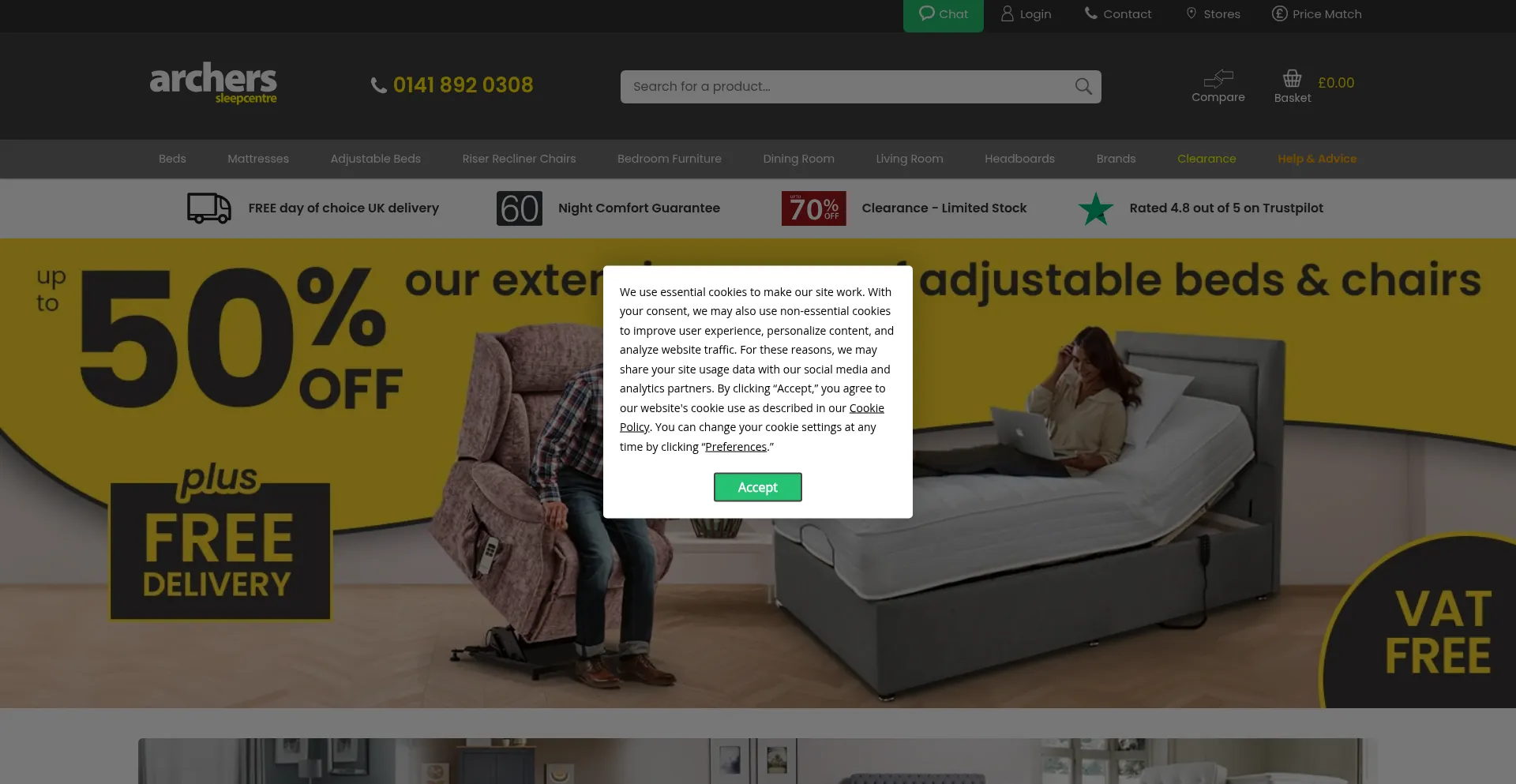 Archerssleepcentre.co.uk Screenshot
