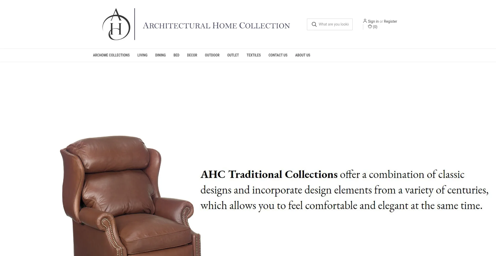 Website screenshot of Architecturalhomecollection.com