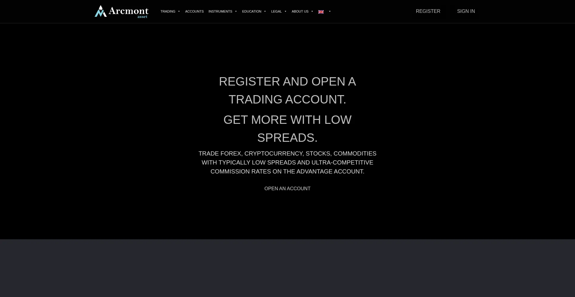 Website screenshot of Arcmontasset.com