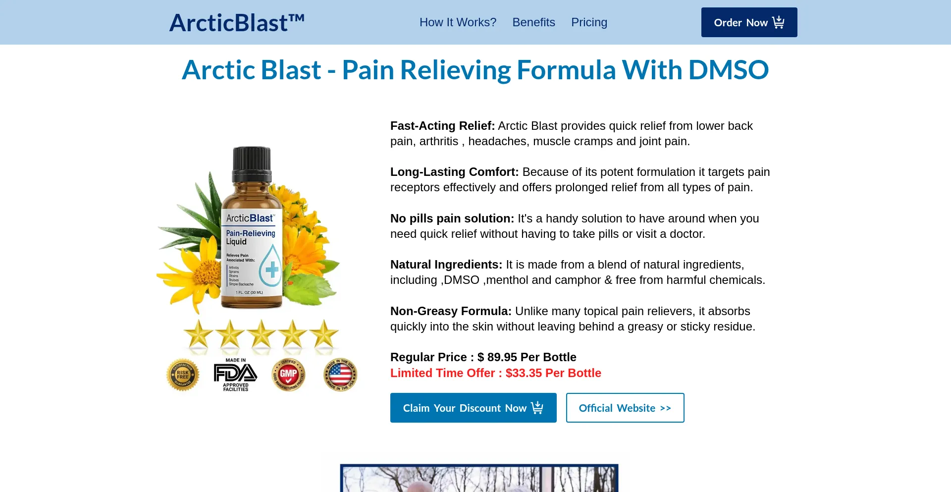 Website screenshot of Arcticblastbuy.com