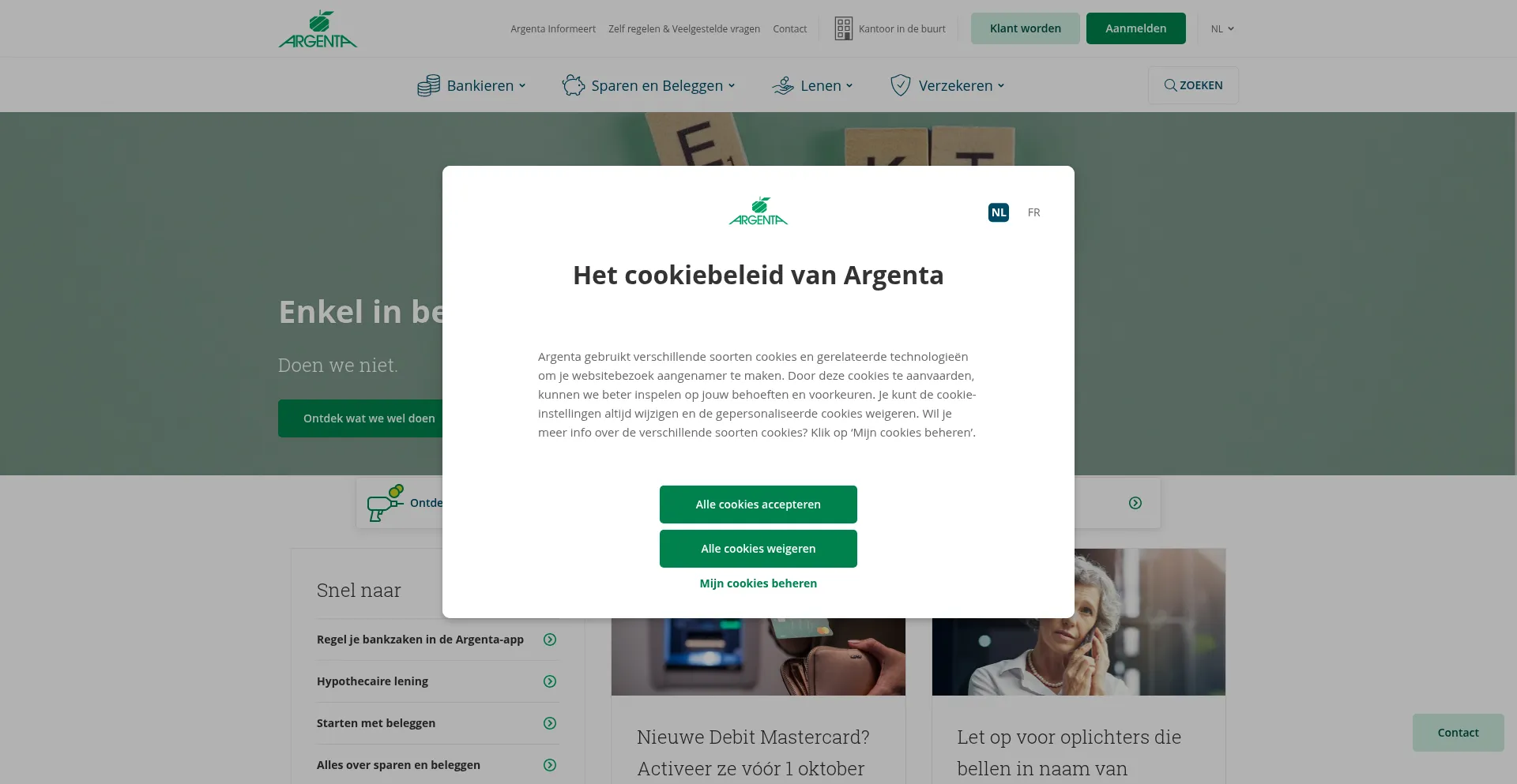 Argenta.be Screenshot