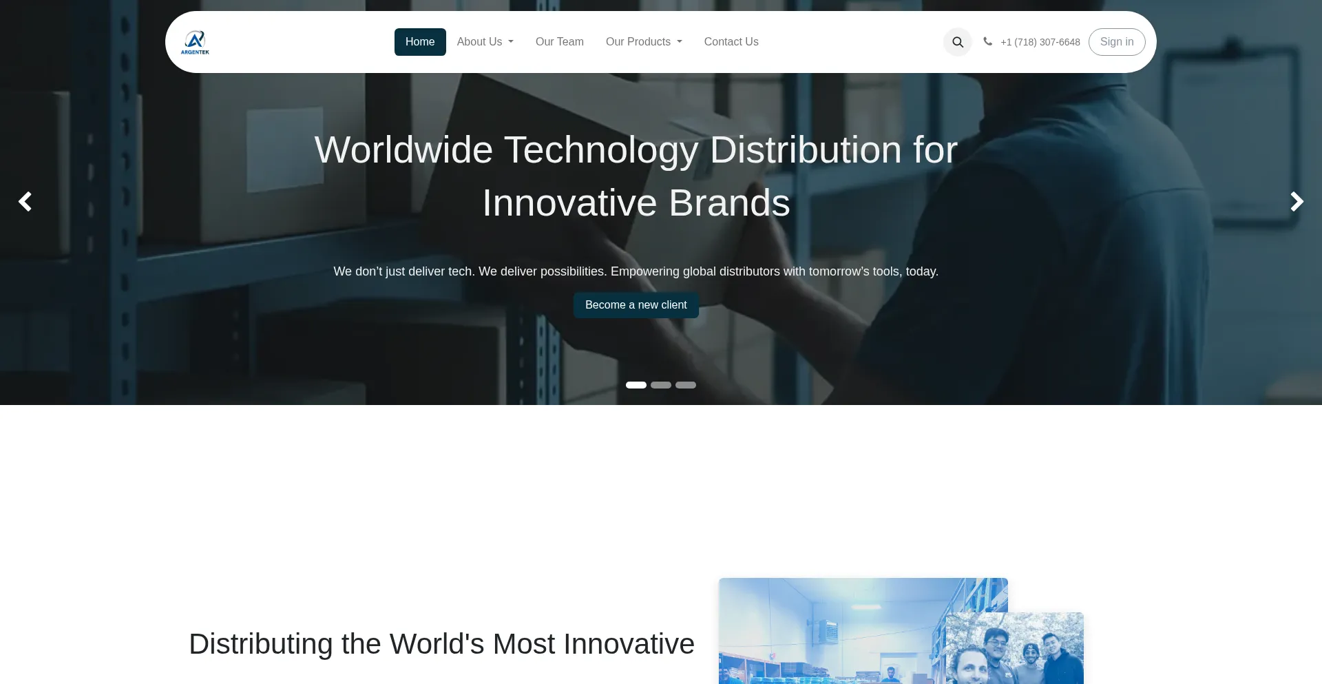 Website screenshot of Argentek.org