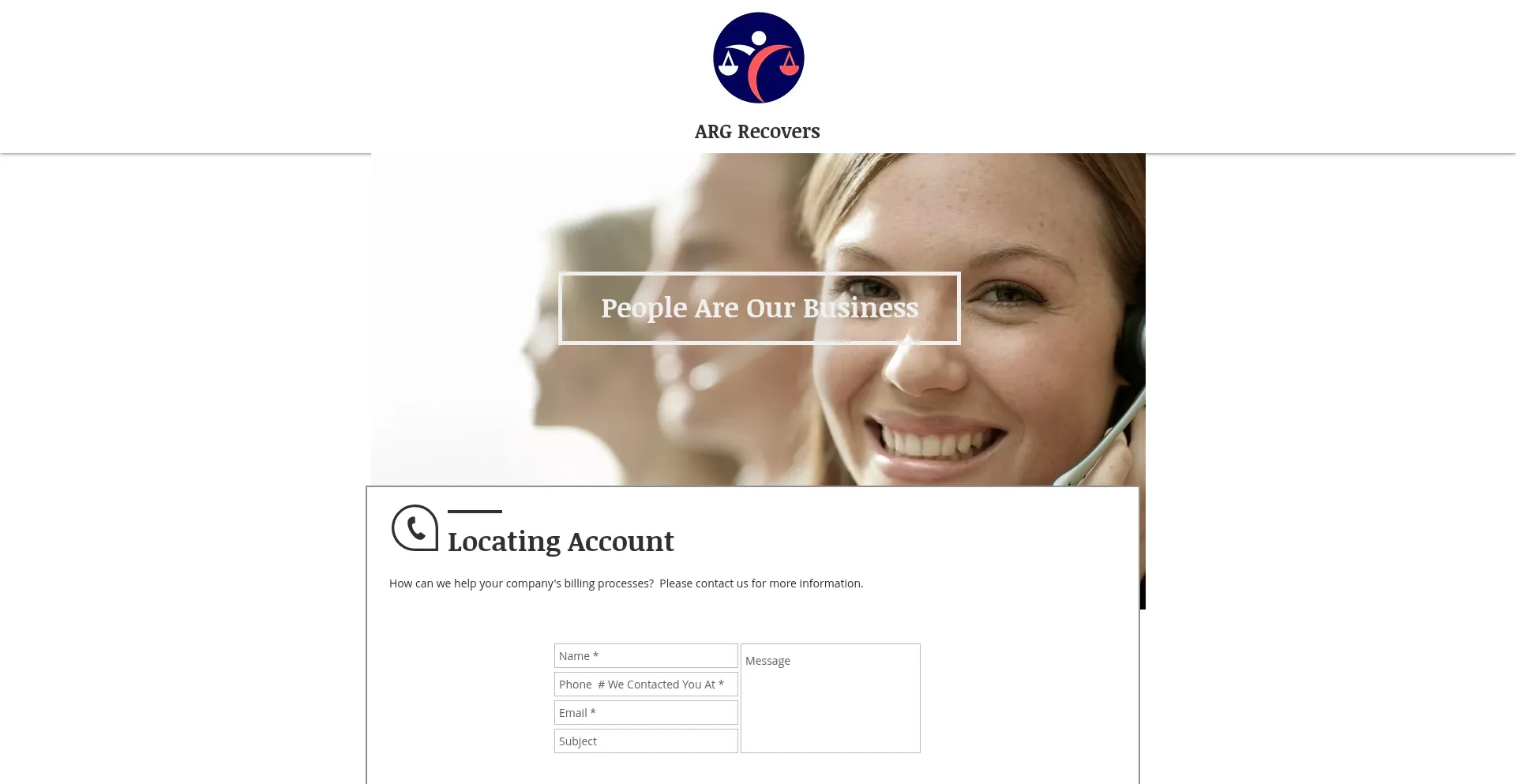 Website screenshot of Argrecovers.com