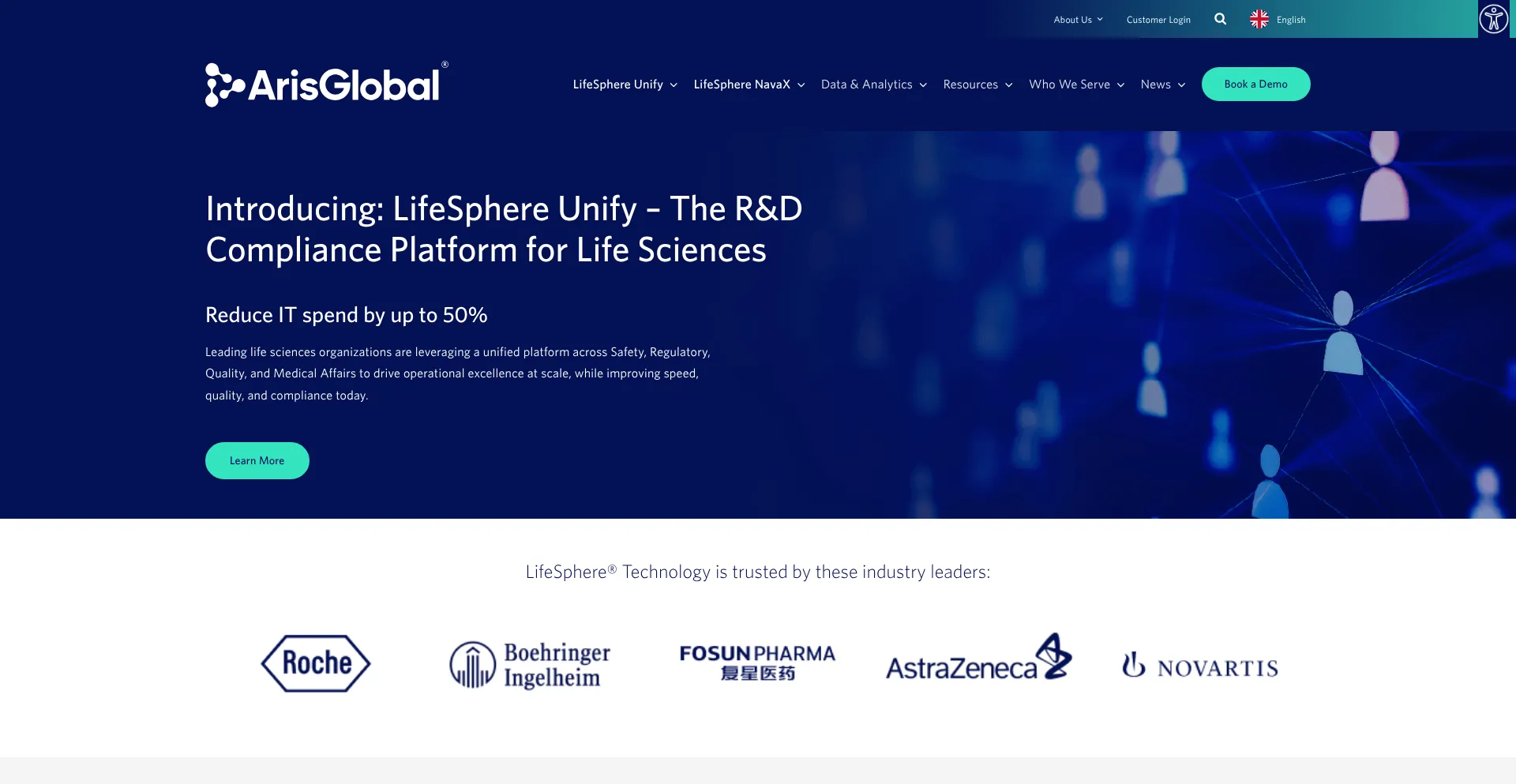 Website screenshot of Arisglobal.com