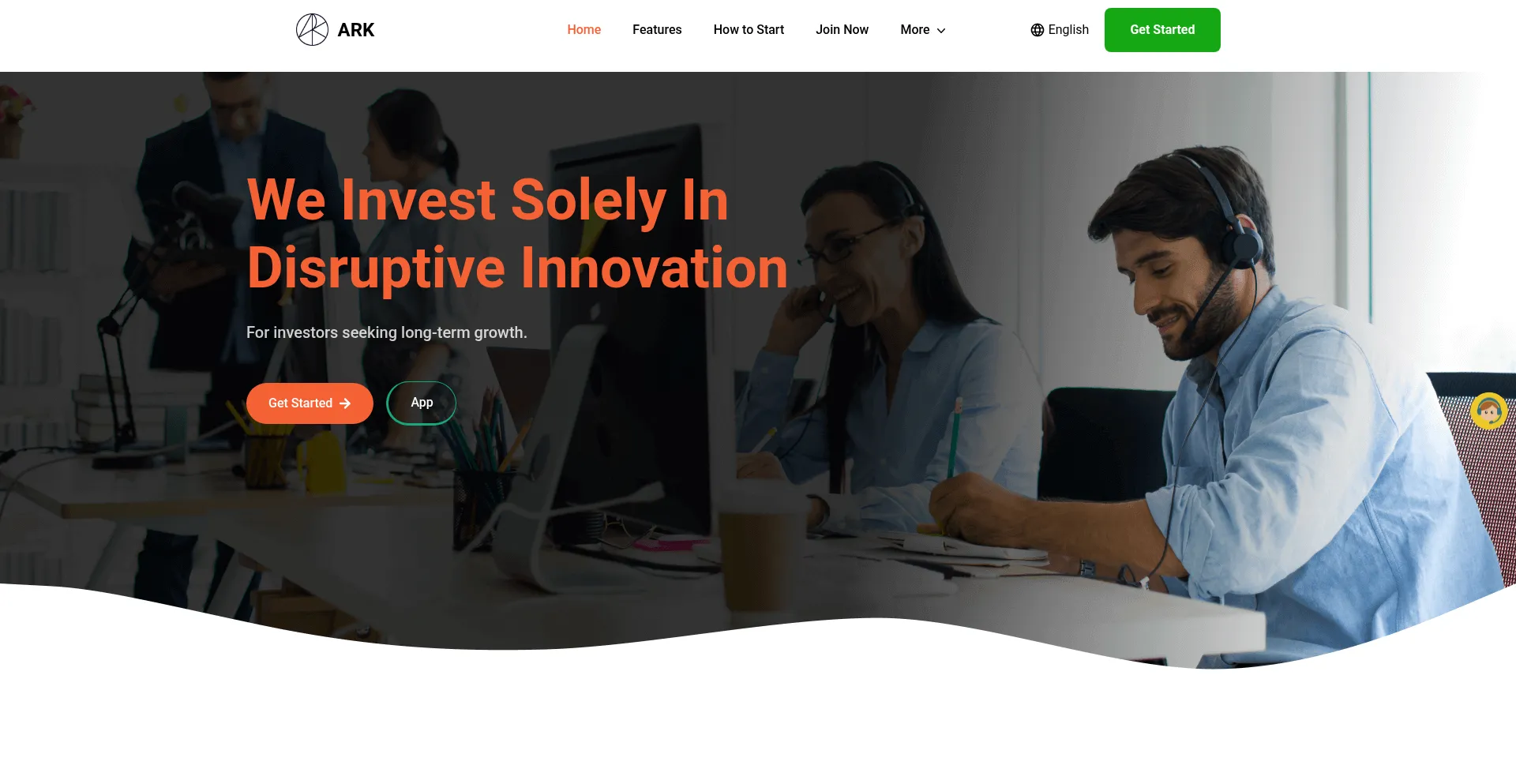 Website screenshot of Ark-strategy.com