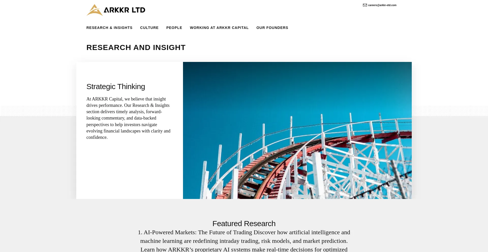 Website screenshot of Arkkr.com