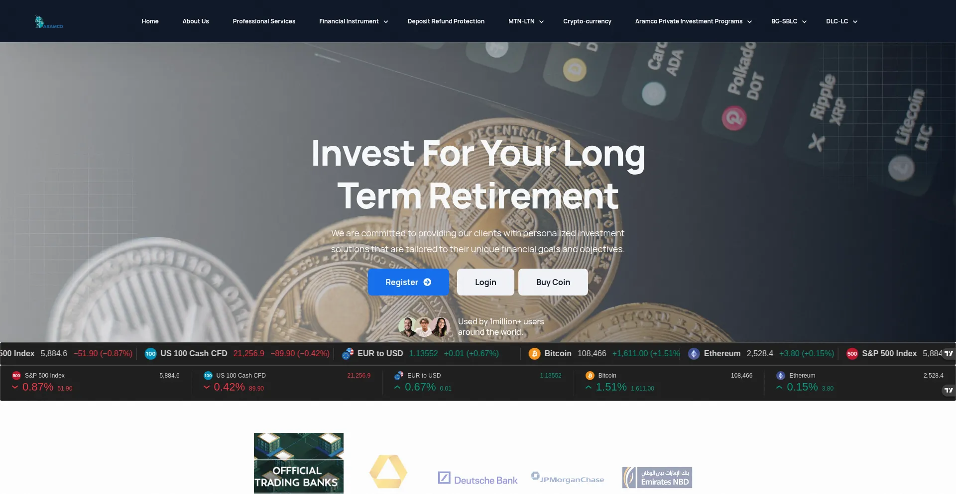 Website screenshot of Armcapitaltrading.com