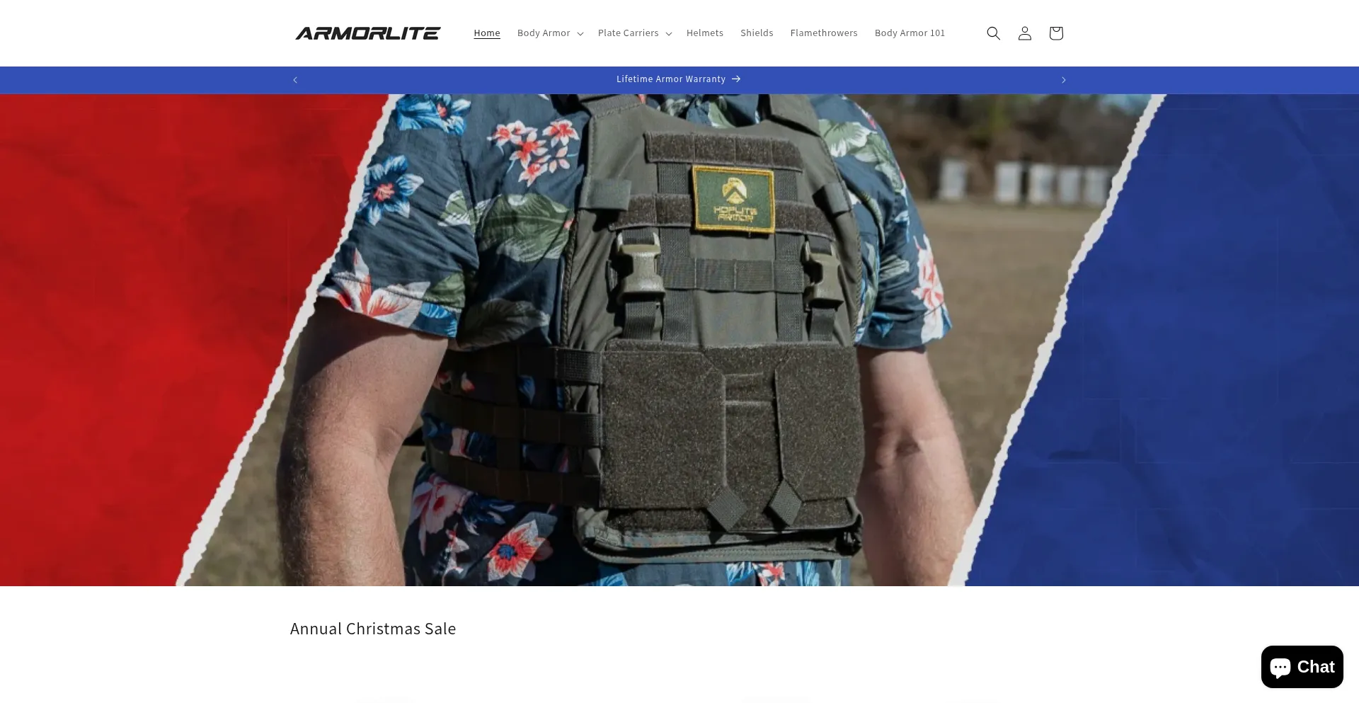 Website screenshot of Armorliteusa.com