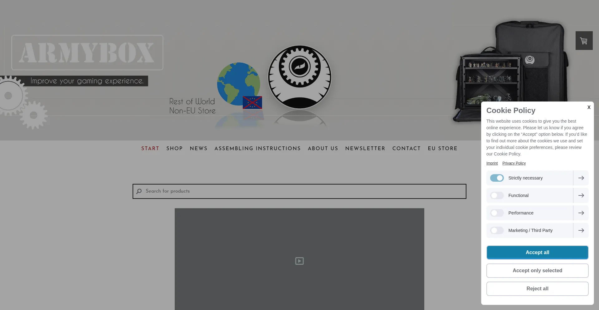 Website screenshot of Army-box.com