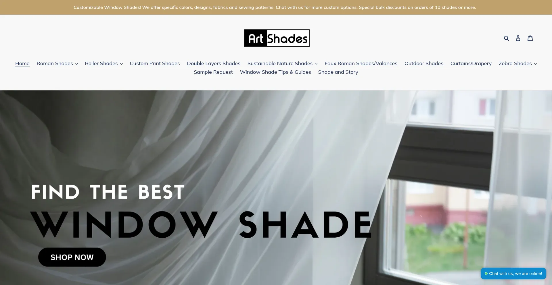 Website screenshot of Art-shades.com
