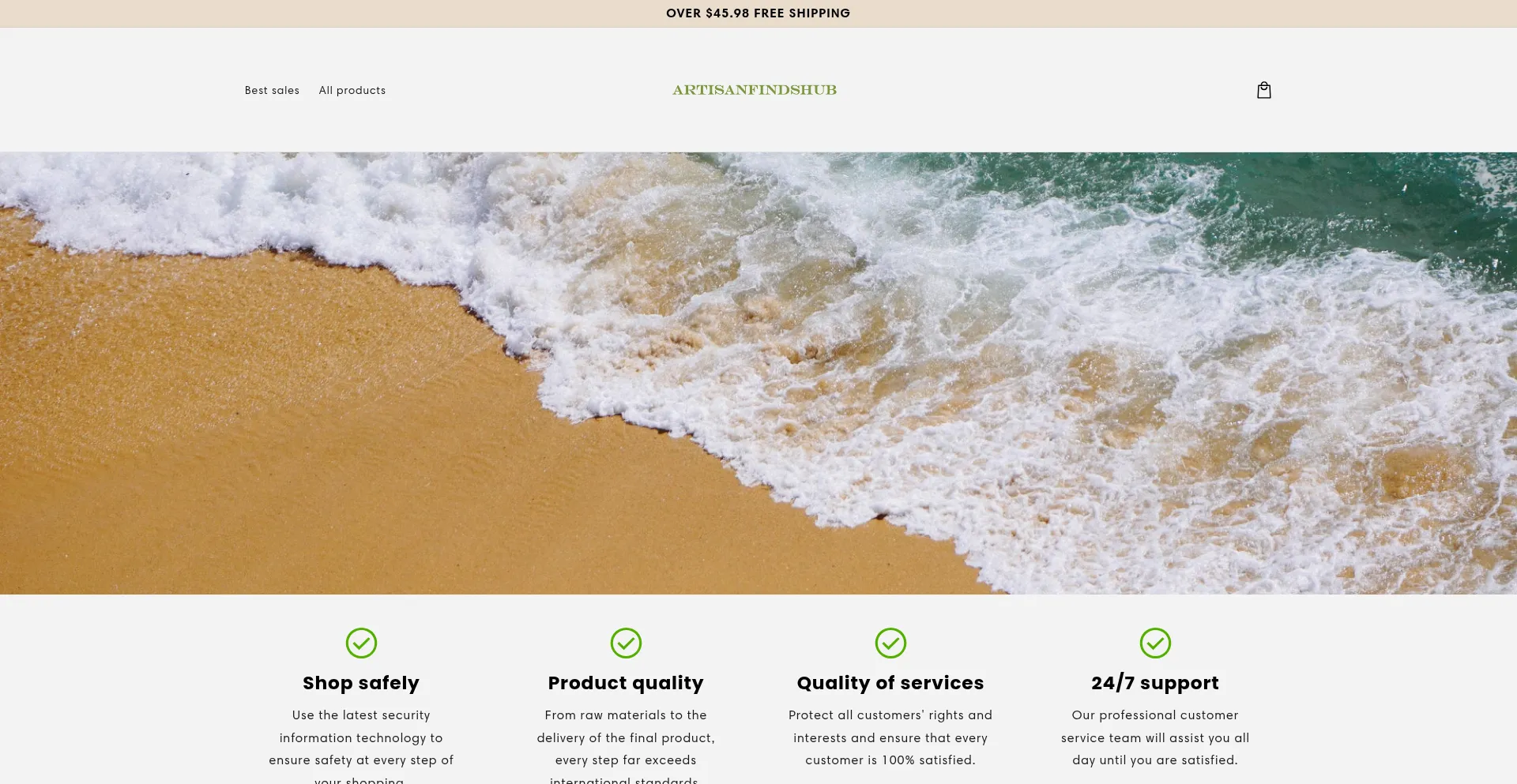 Website screenshot of Artisanfindshub.com