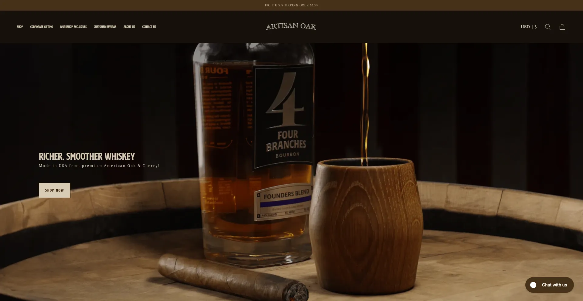 Website screenshot of Artisanoak.com