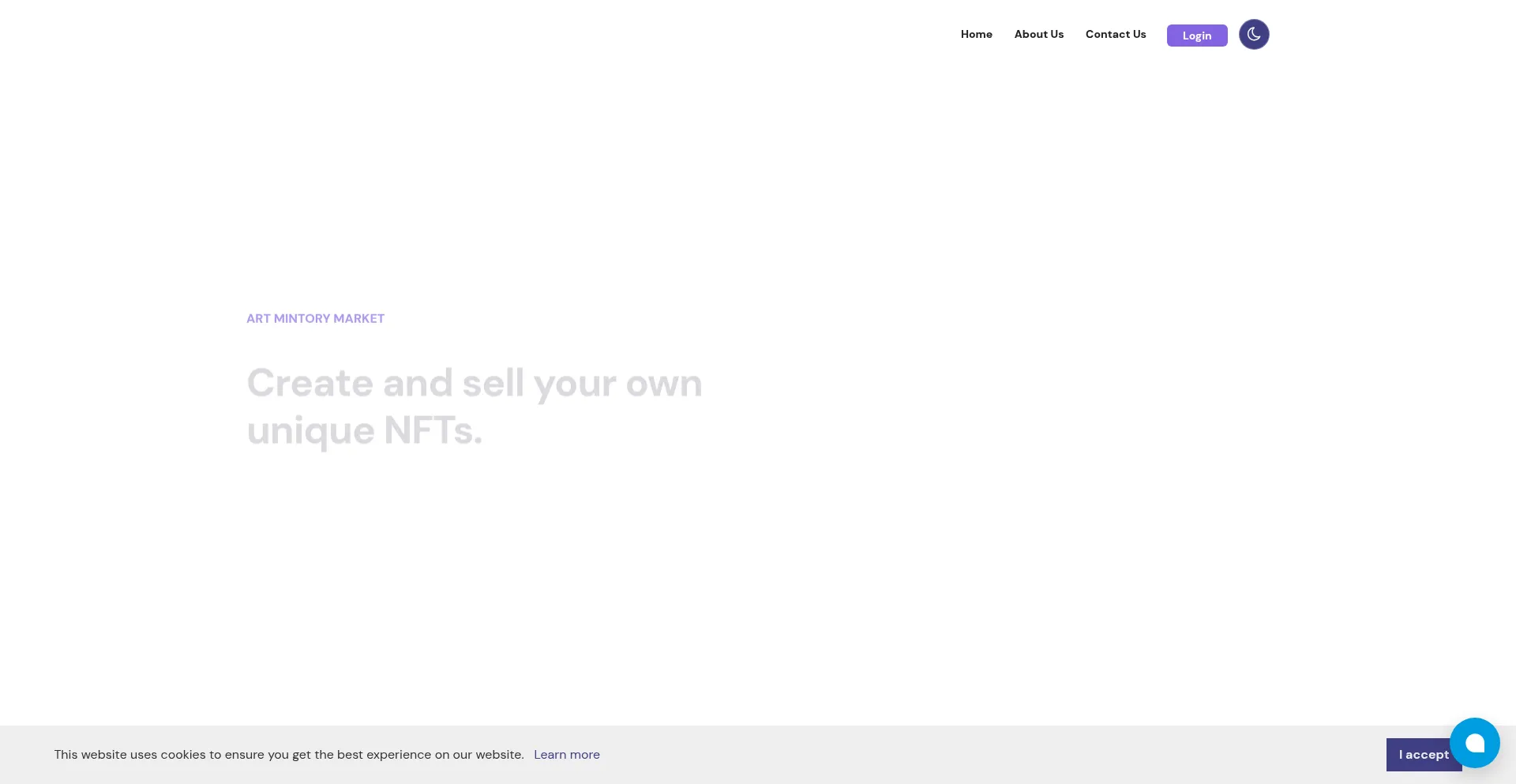 Website screenshot of Artmintory.com