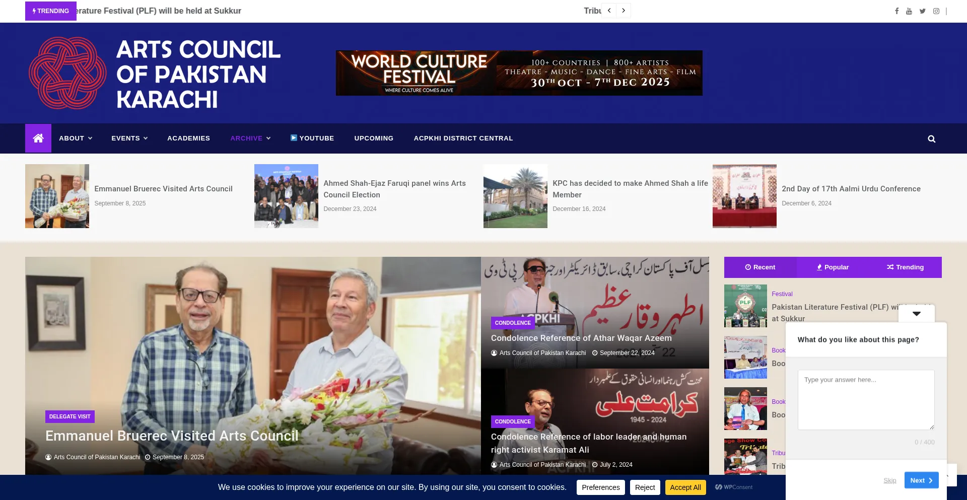 Artscouncil.org.pk Screenshot