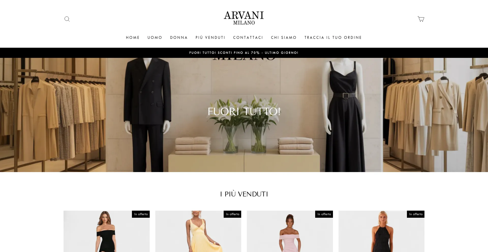 Website screenshot of Arvani-milano.com