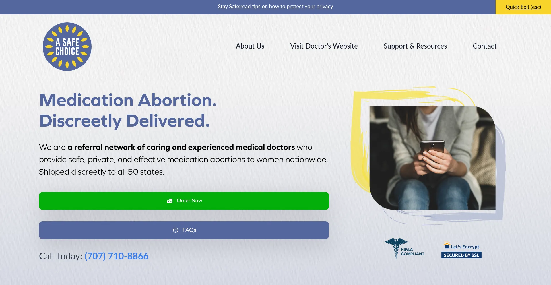 Website screenshot of Asafechoicenetwork.com