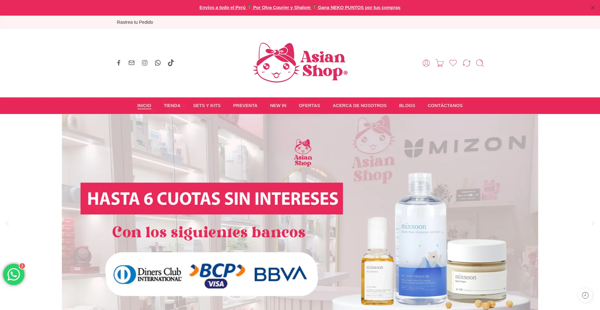 Website screenshot of Asianshop.com.pe