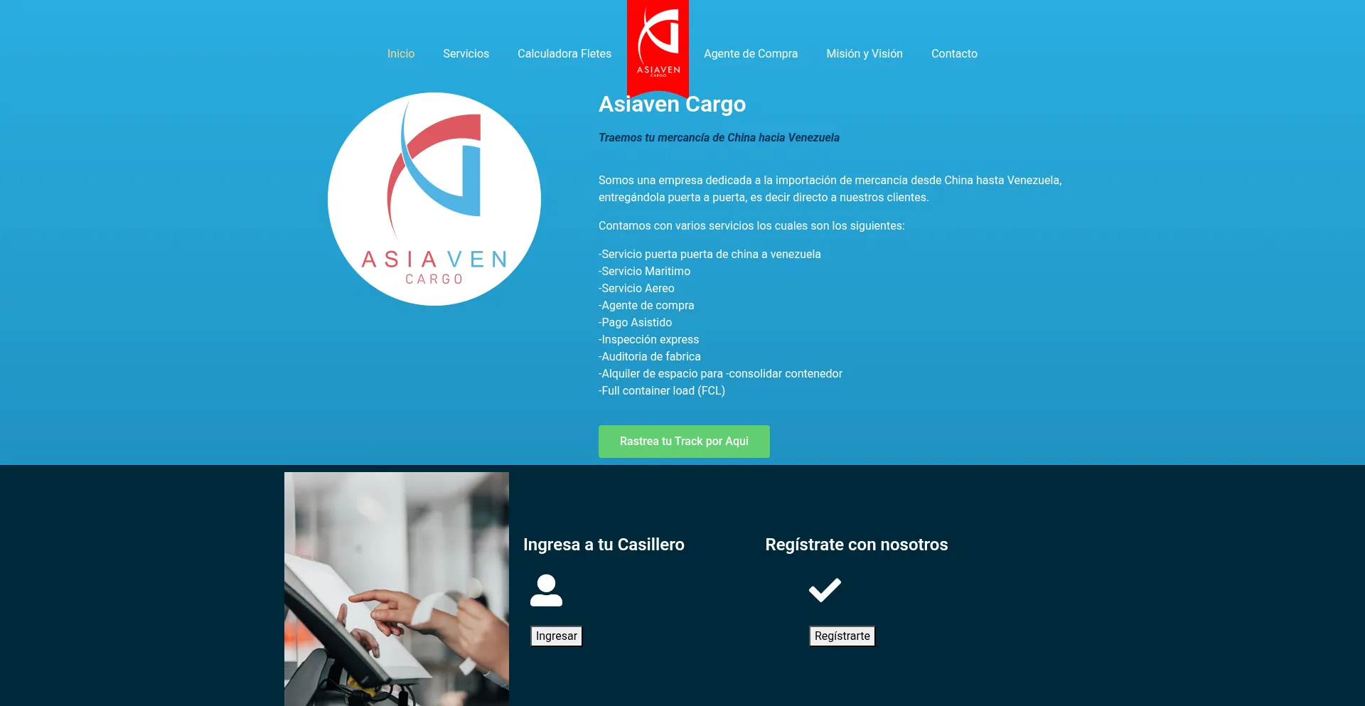 Website screenshot of Asiavencargo.com