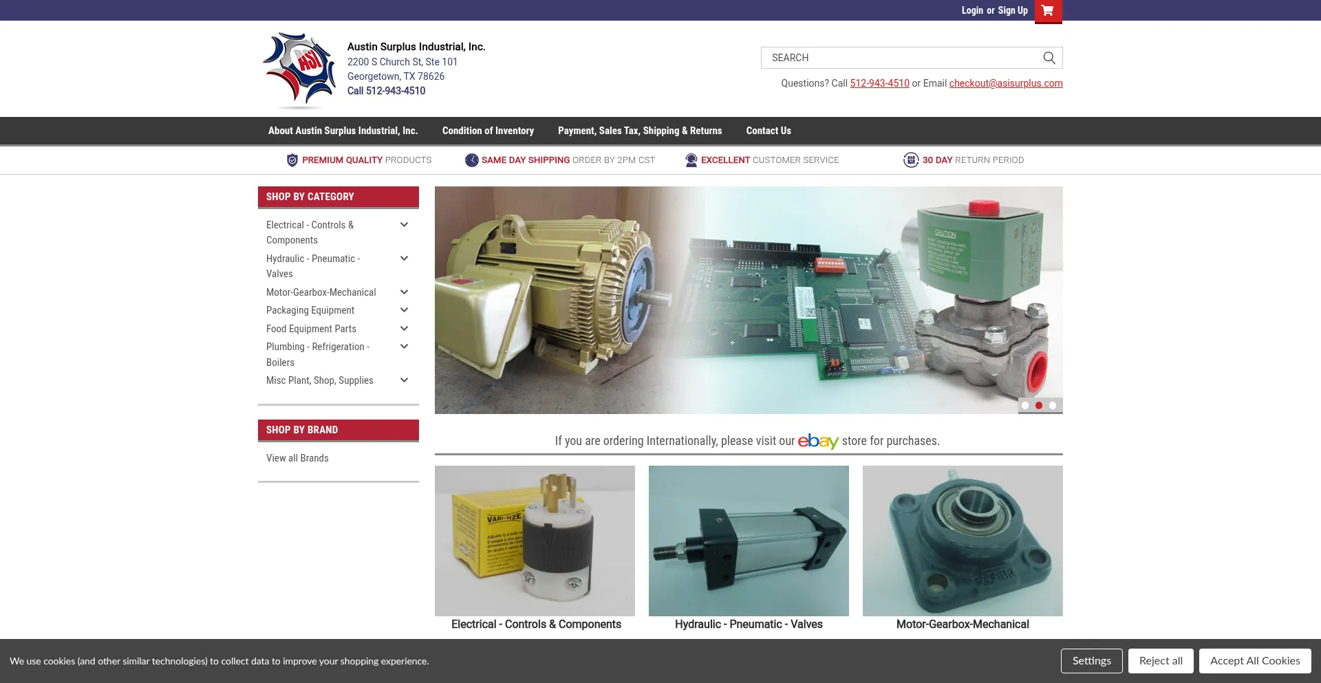 Website screenshot of Asisurplus.com