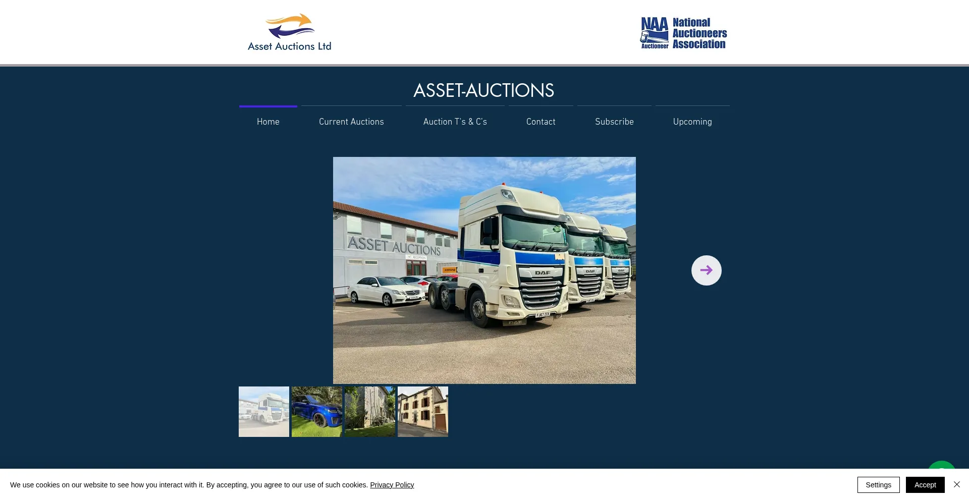 Website screenshot of Asset-auctions.co.uk