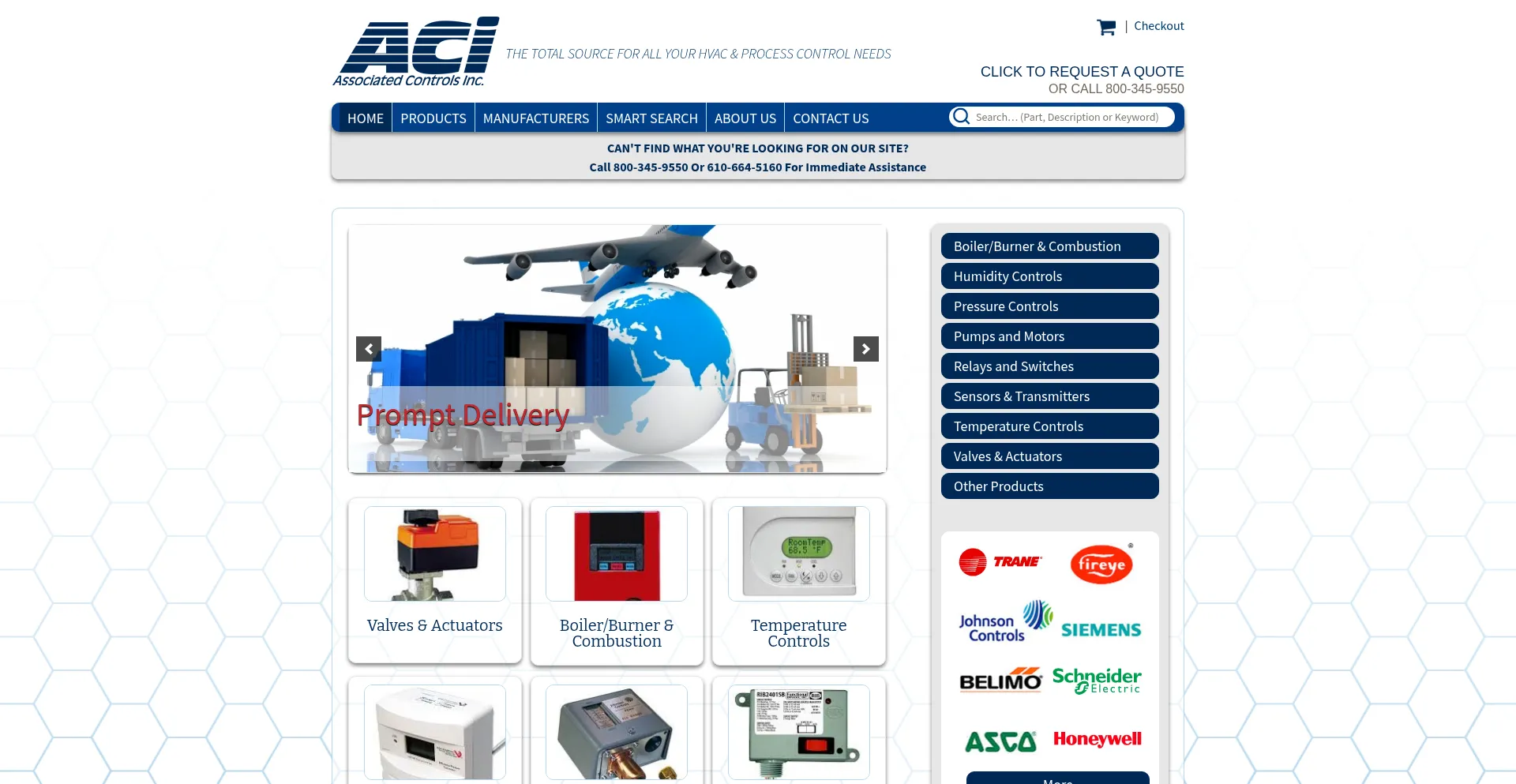 Website screenshot of Associatedcontrolsinc.com