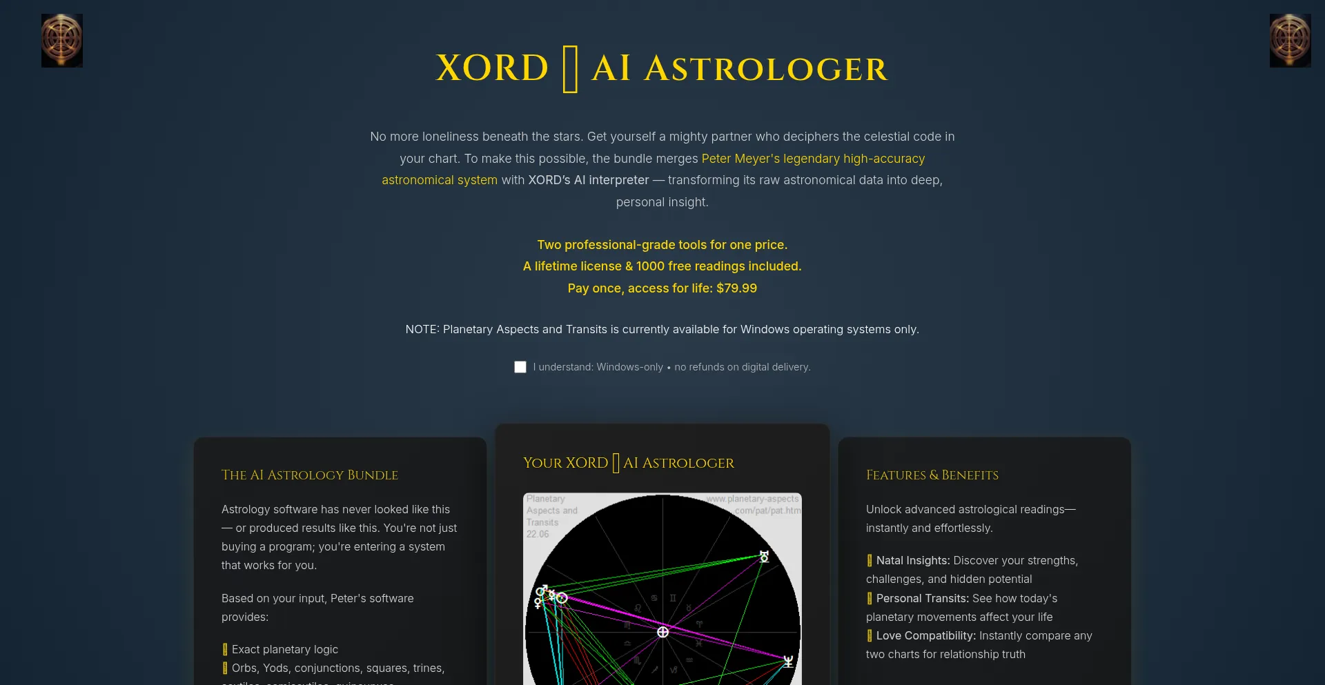 Website screenshot of Astro.xord.io