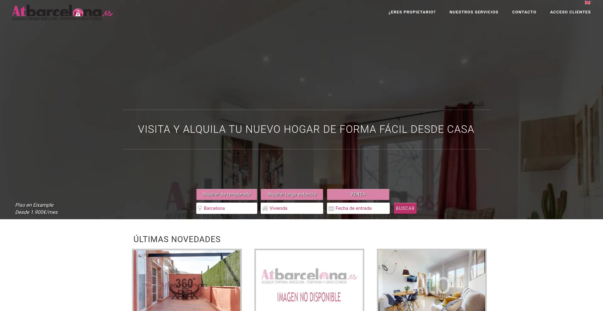Website screenshot of Atbarcelona.es