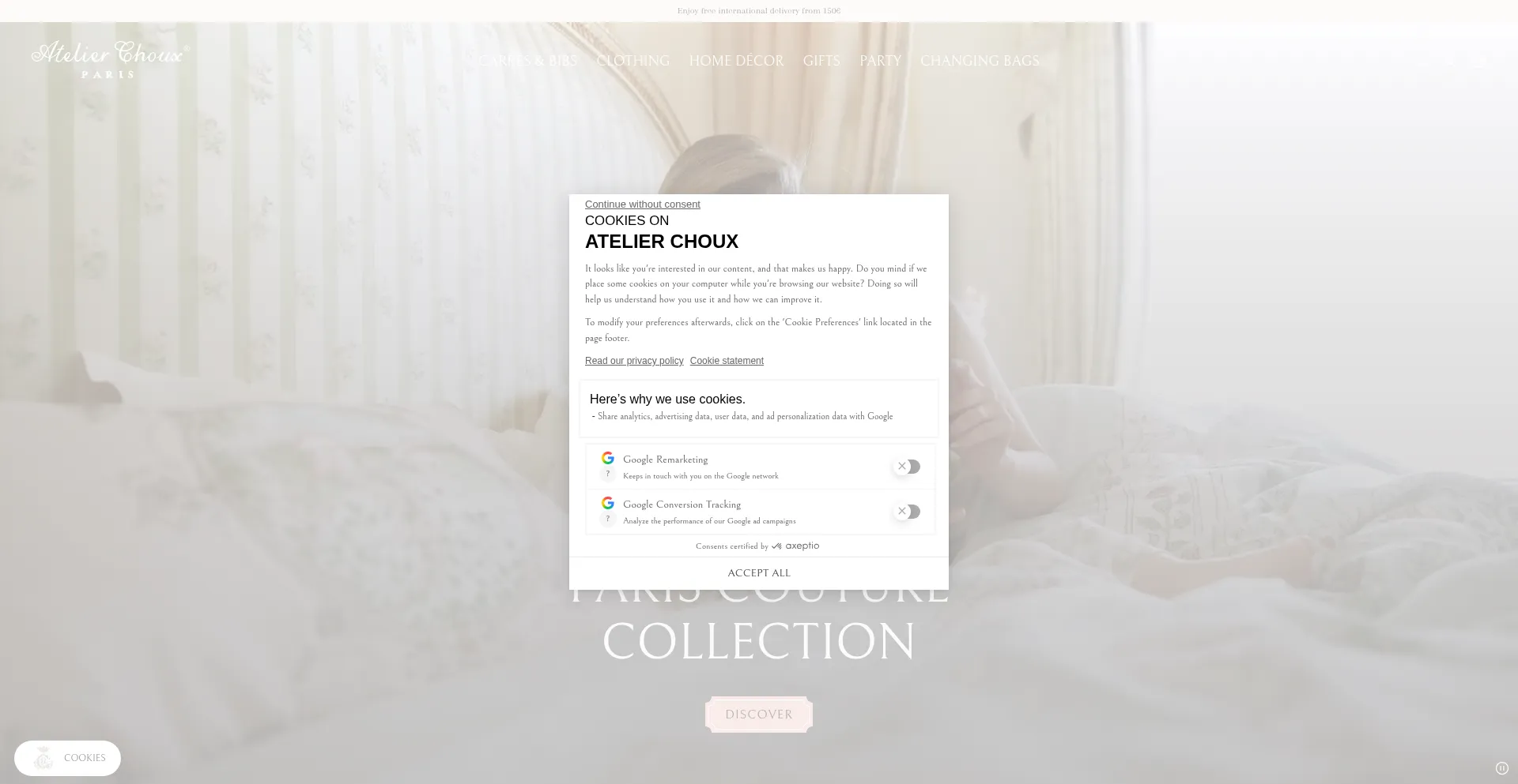 Website screenshot of Atelierchoux.com