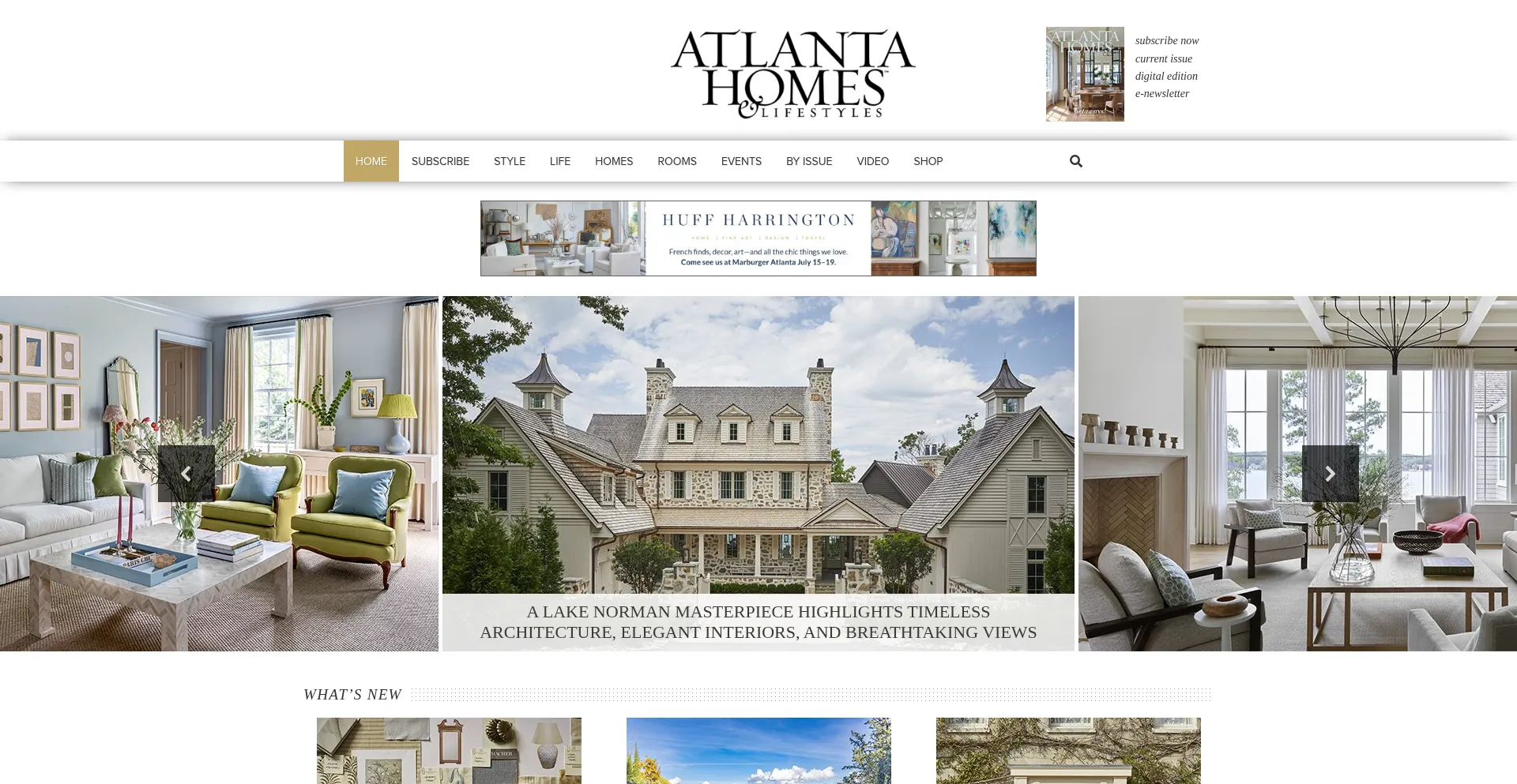 Website screenshot of Atlantahomesmag.com