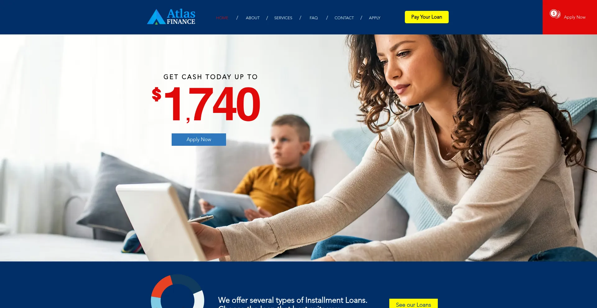 Website screenshot of Atlasfinancecc.com
