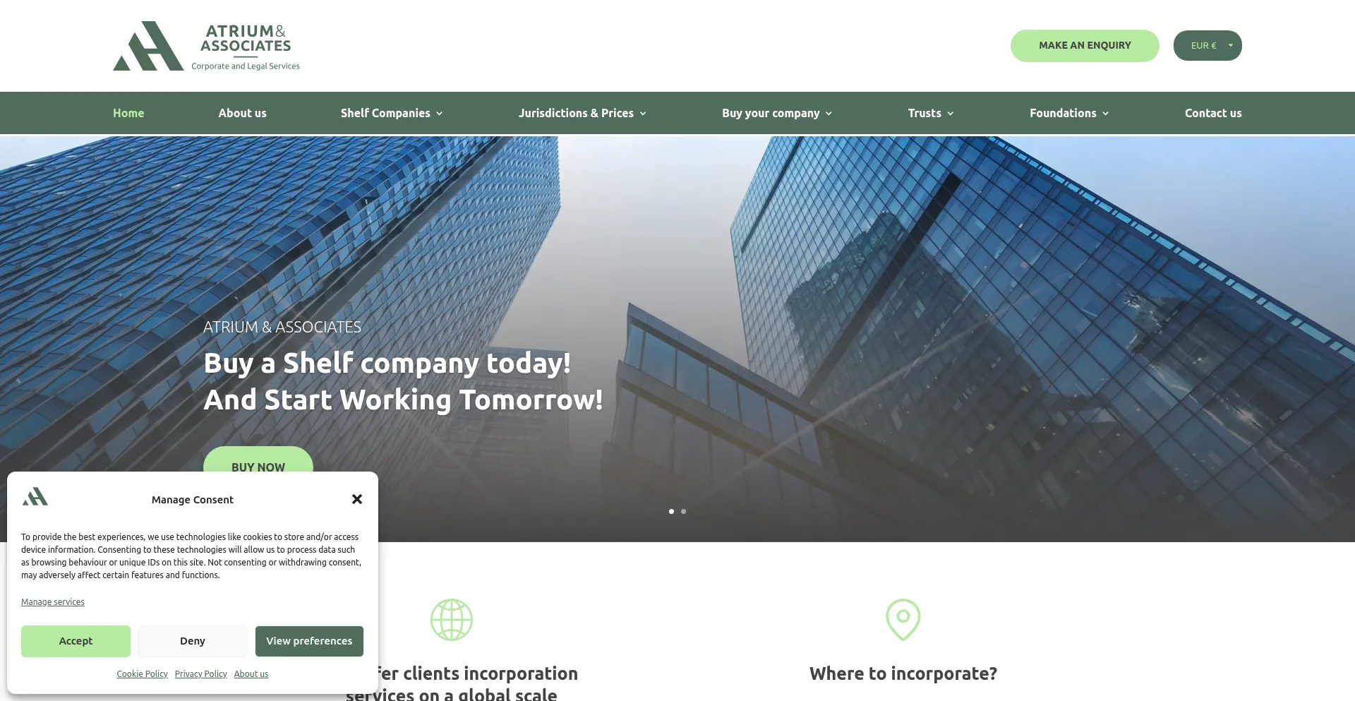 Website screenshot of Atrium-associates.com