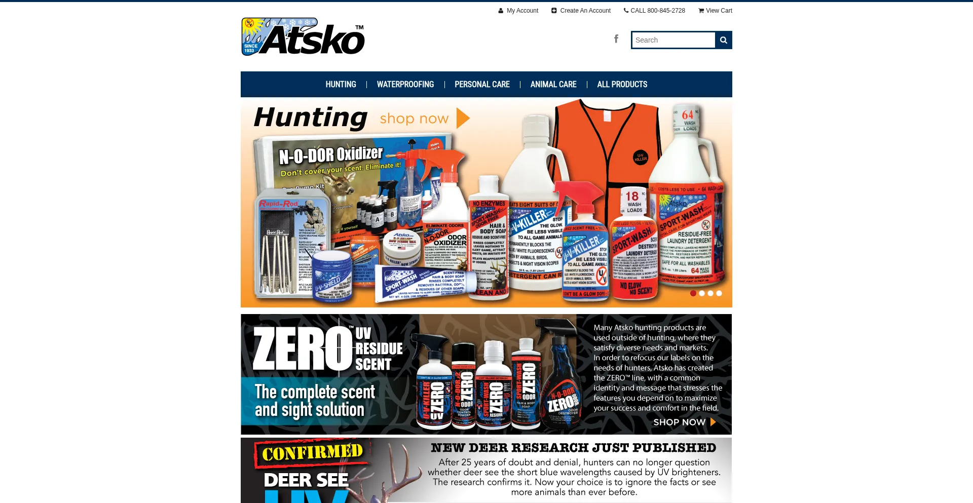 Website screenshot of Atsko.com