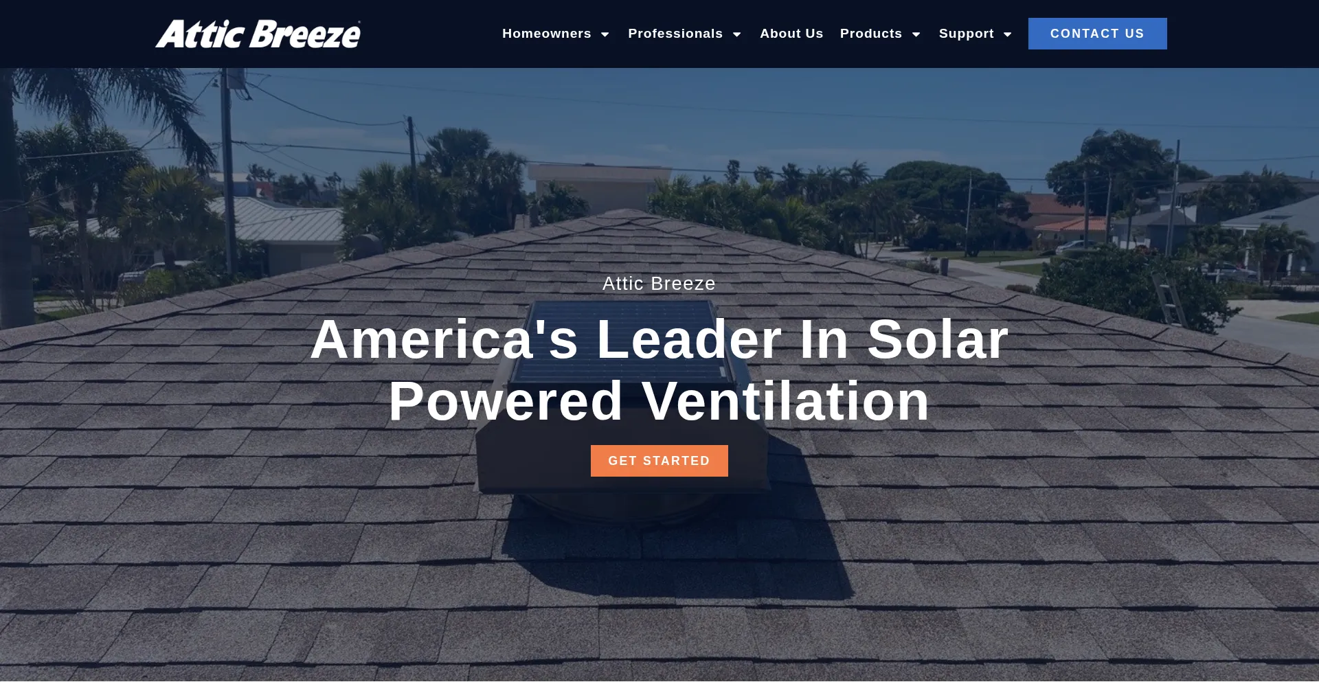 Website screenshot of Atticbreeze.net