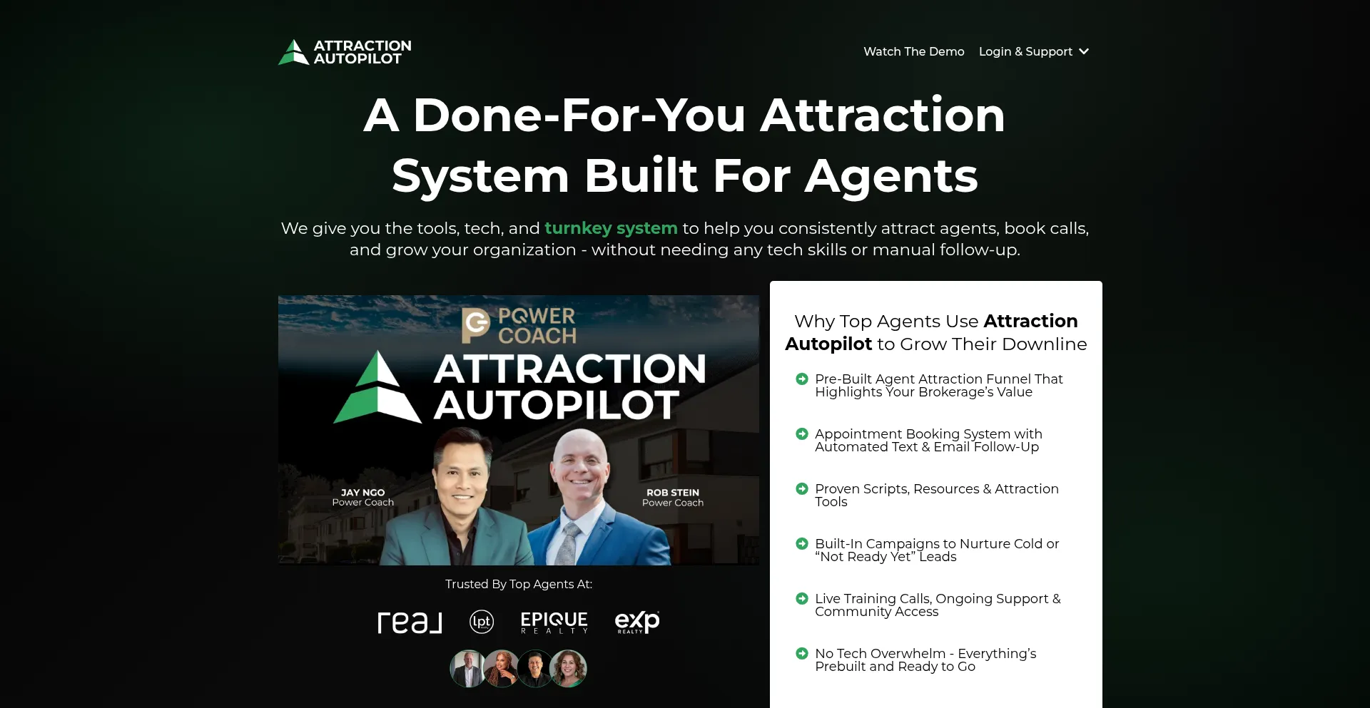 Website screenshot of Attractionautopilot.com