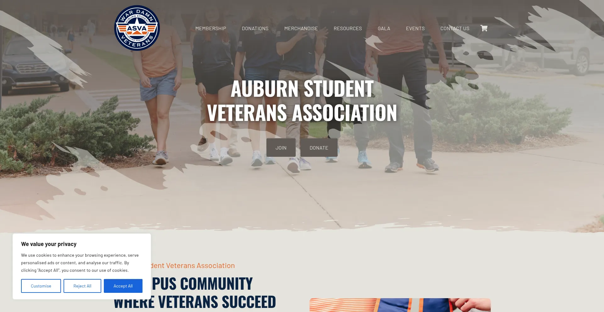 Website screenshot of Auburnasva.com