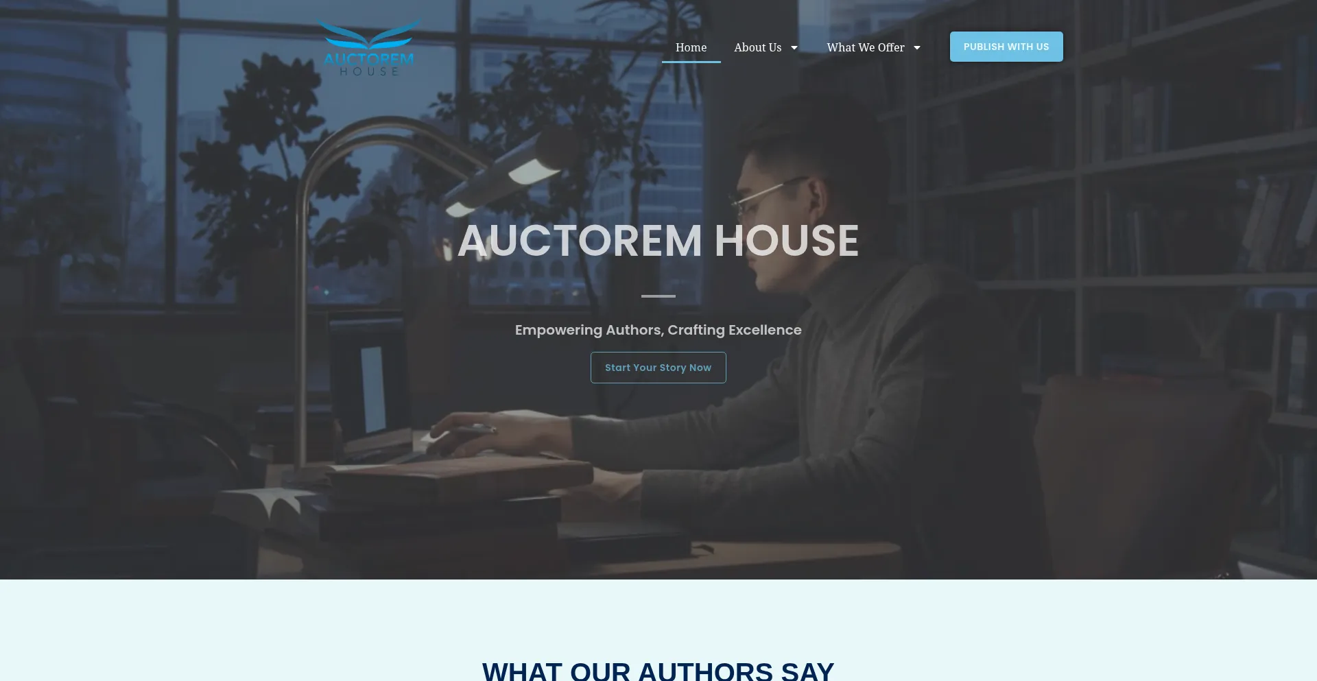 Website screenshot of Auctoremhouse.com