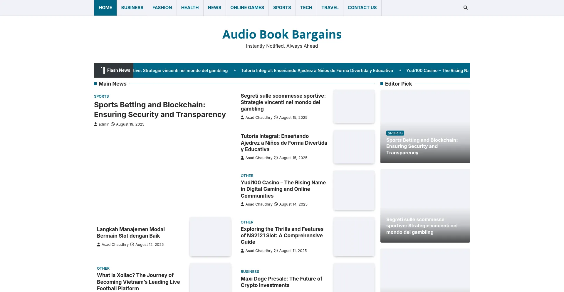 Website screenshot of Audiobookbargainscouk.co.uk