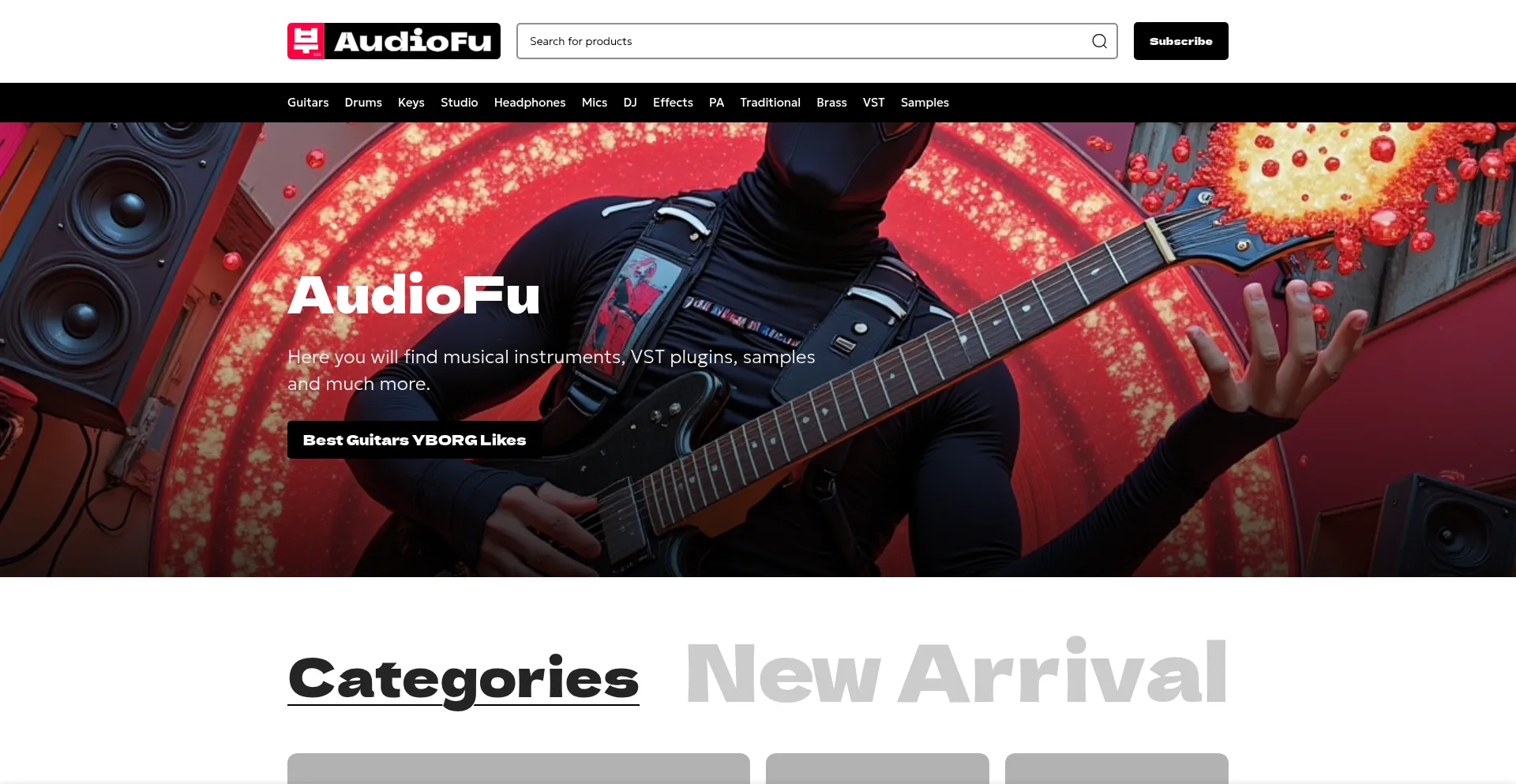 Website screenshot of Audiofu.com
