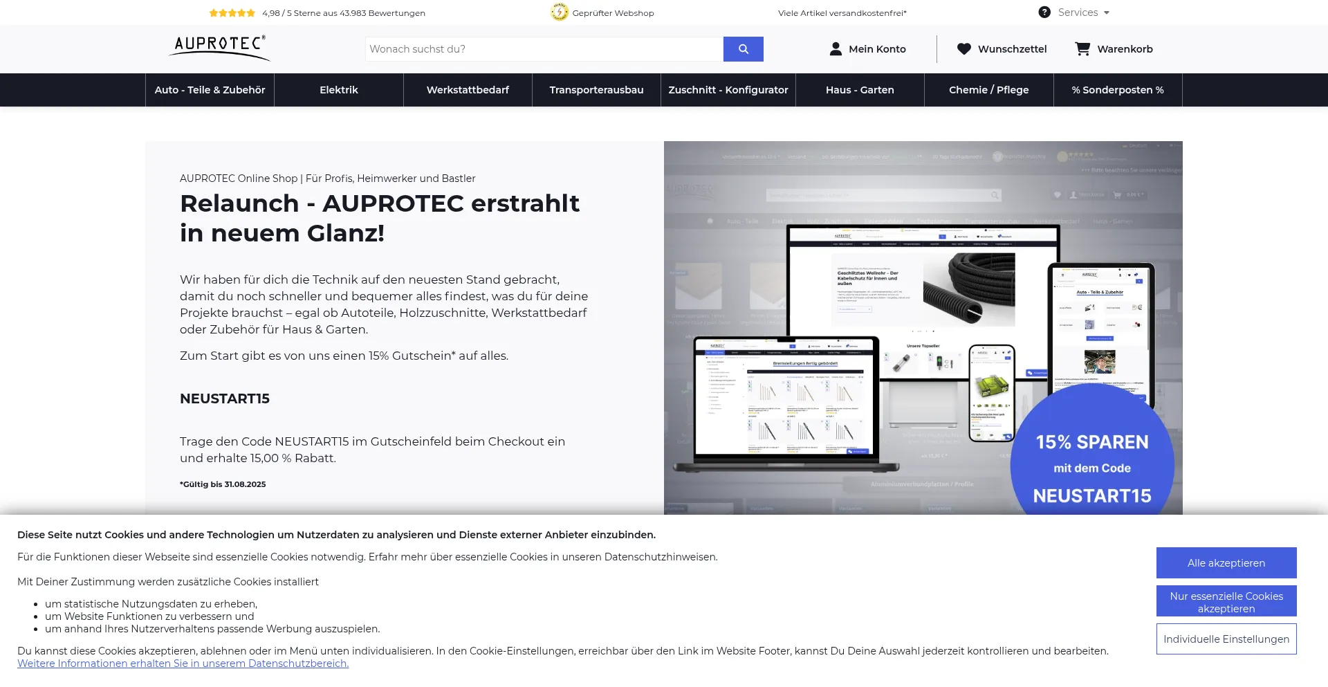 Website screenshot of Auprotec.de