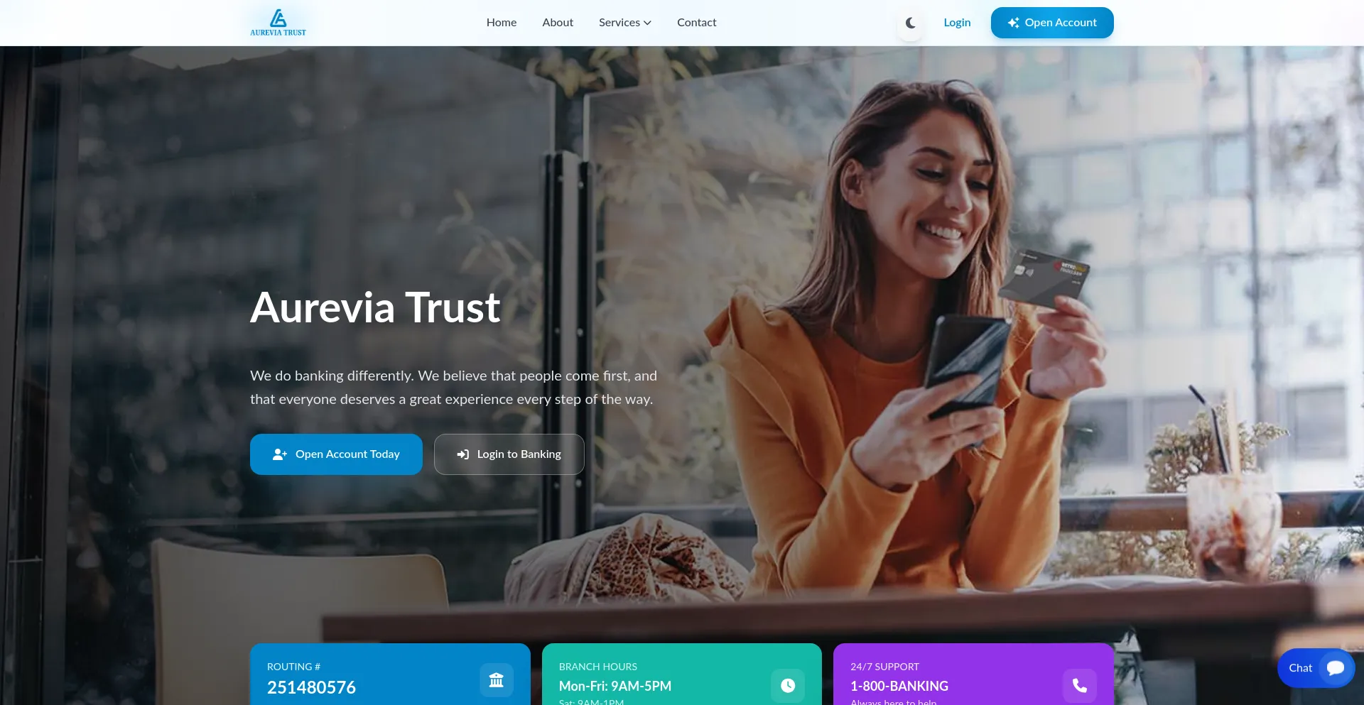 Website screenshot of Aureviatrust.com