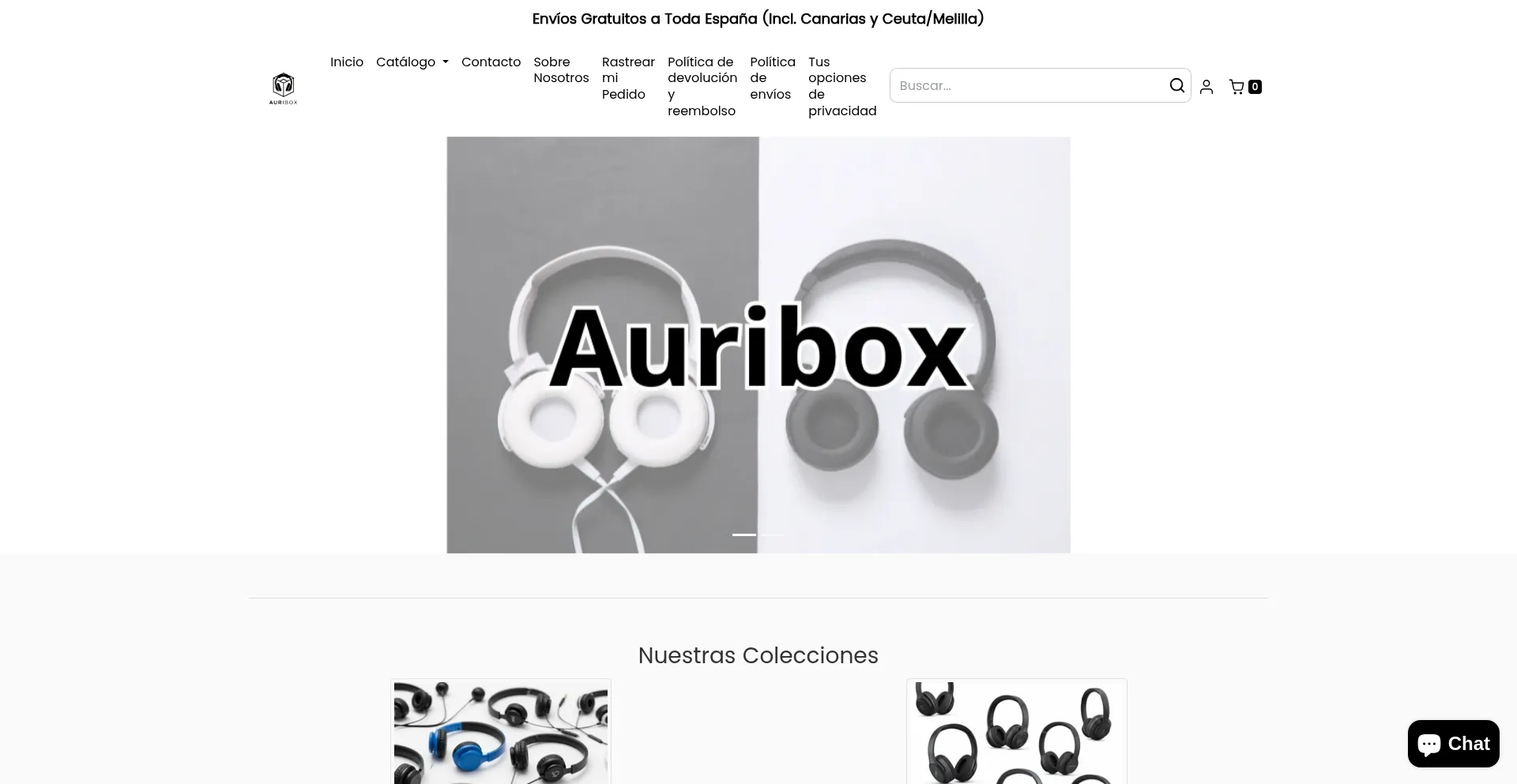 Website screenshot of Auribox.es