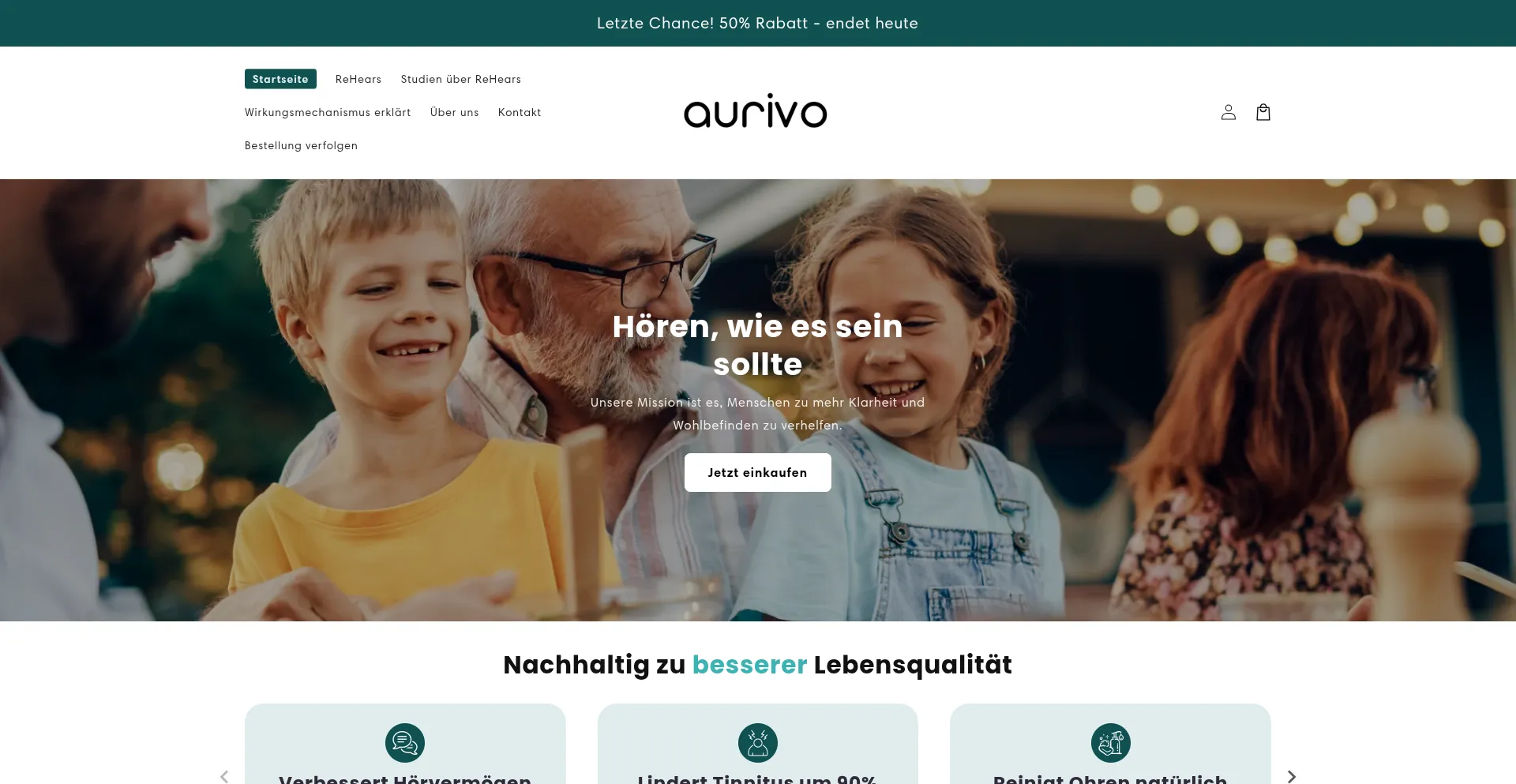 Website screenshot of Aurivo.de
