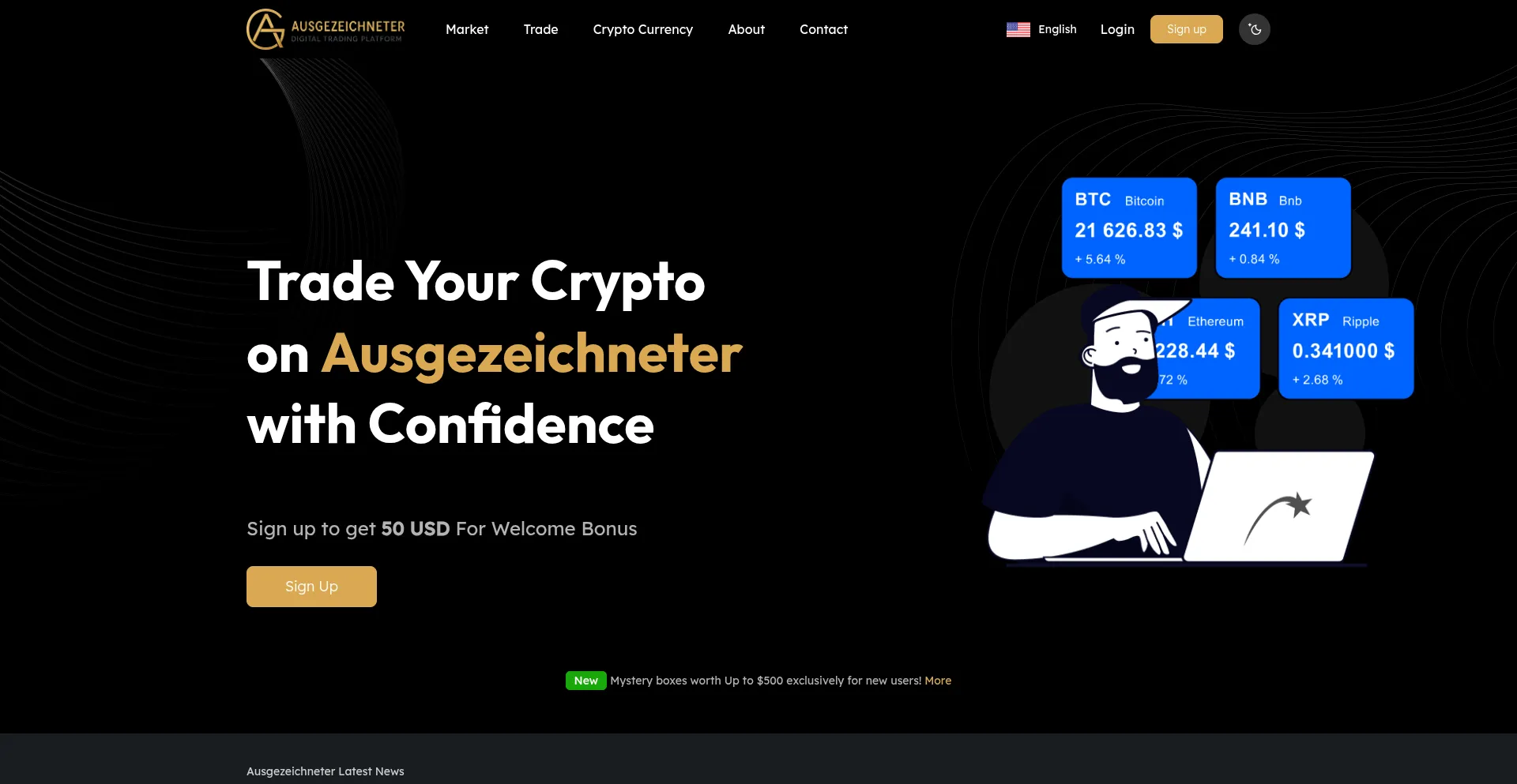 Website screenshot of Ausgezeichneter.com