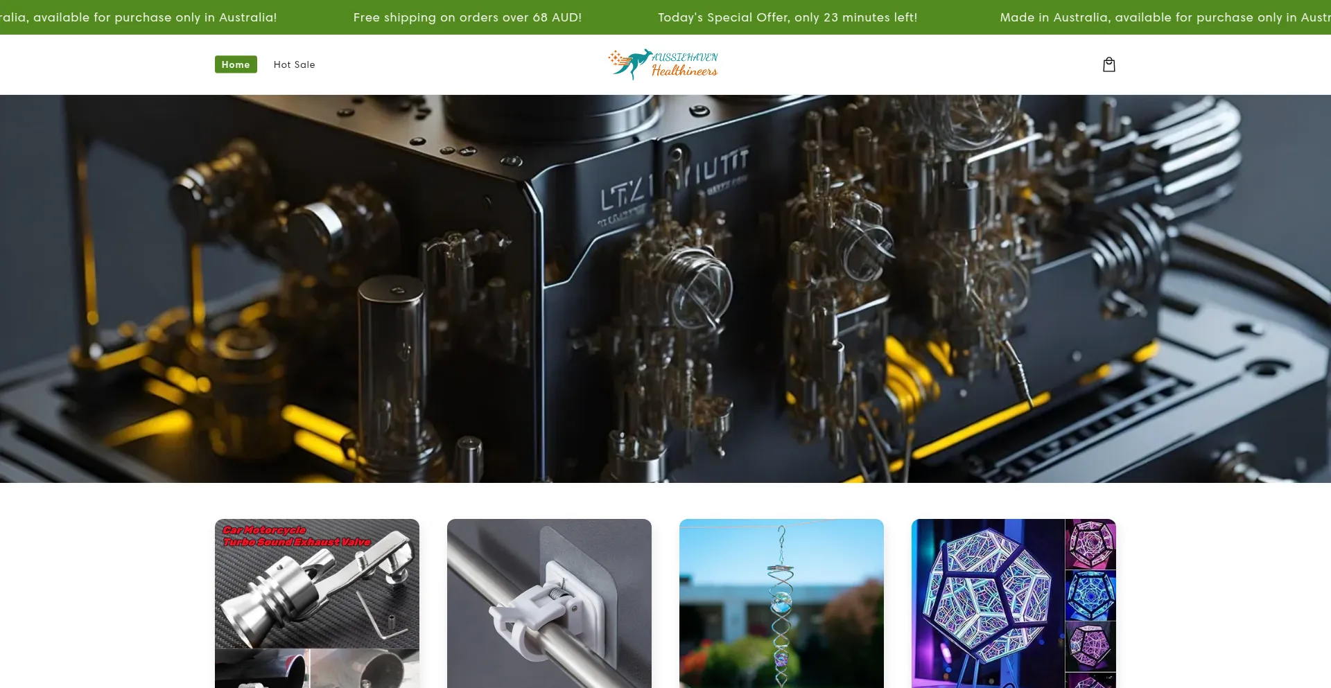 Website screenshot of Aussieheritage.shop
